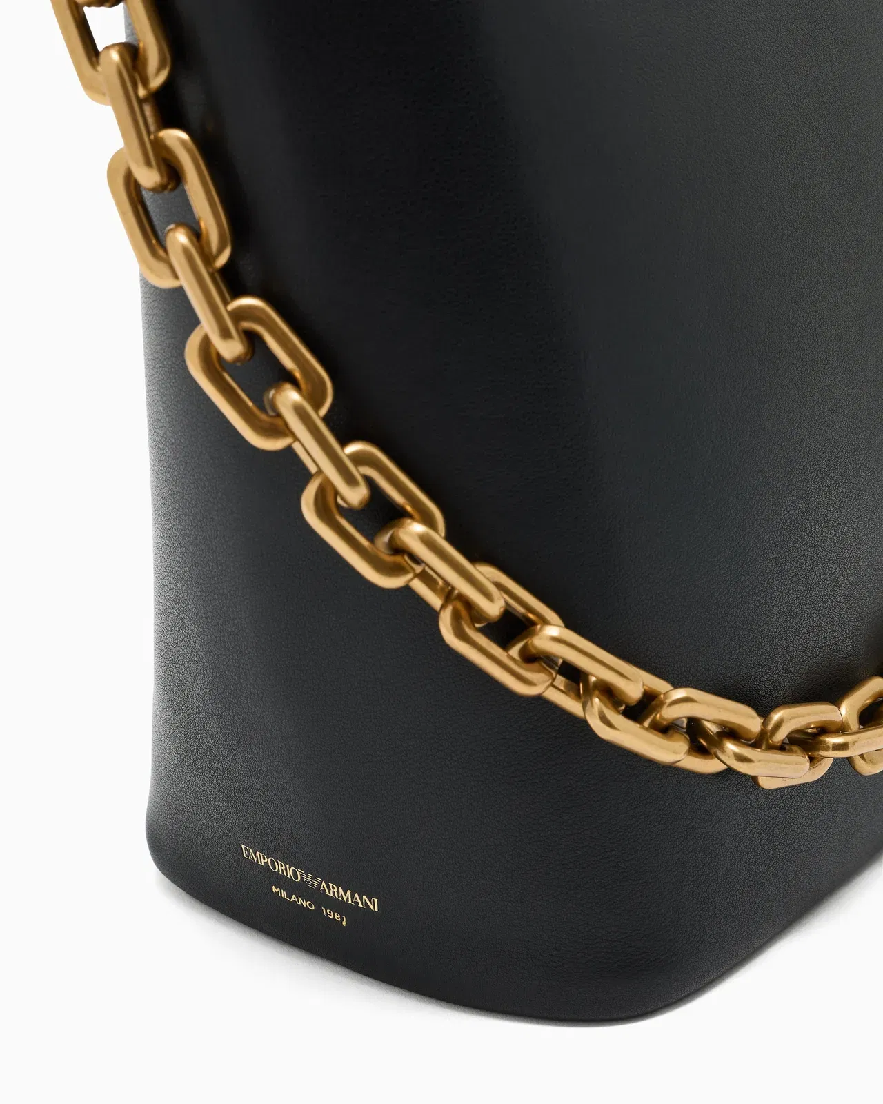 Emporio Armani Medium leather hobo bag with chain