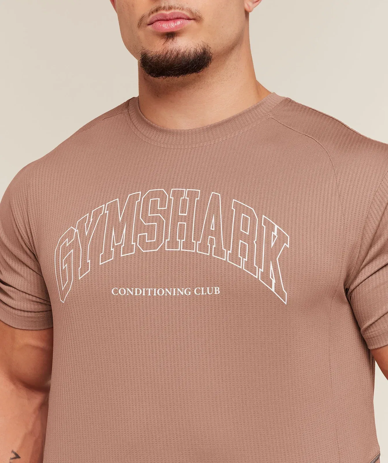 Gymshark Collegiate Tech T-Shirt Taupe Brown