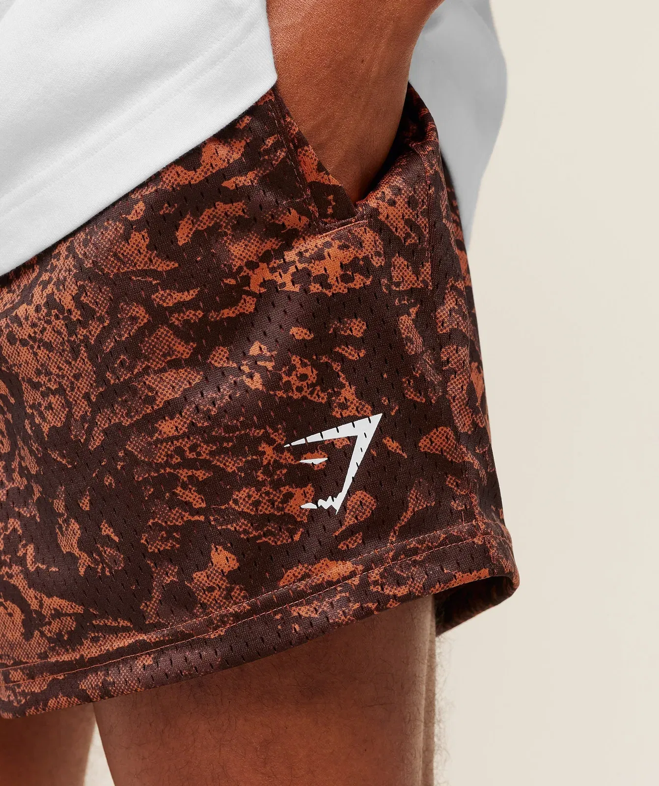 Gymshark Lifting Mesh 5" Shorts Terracotta Orange