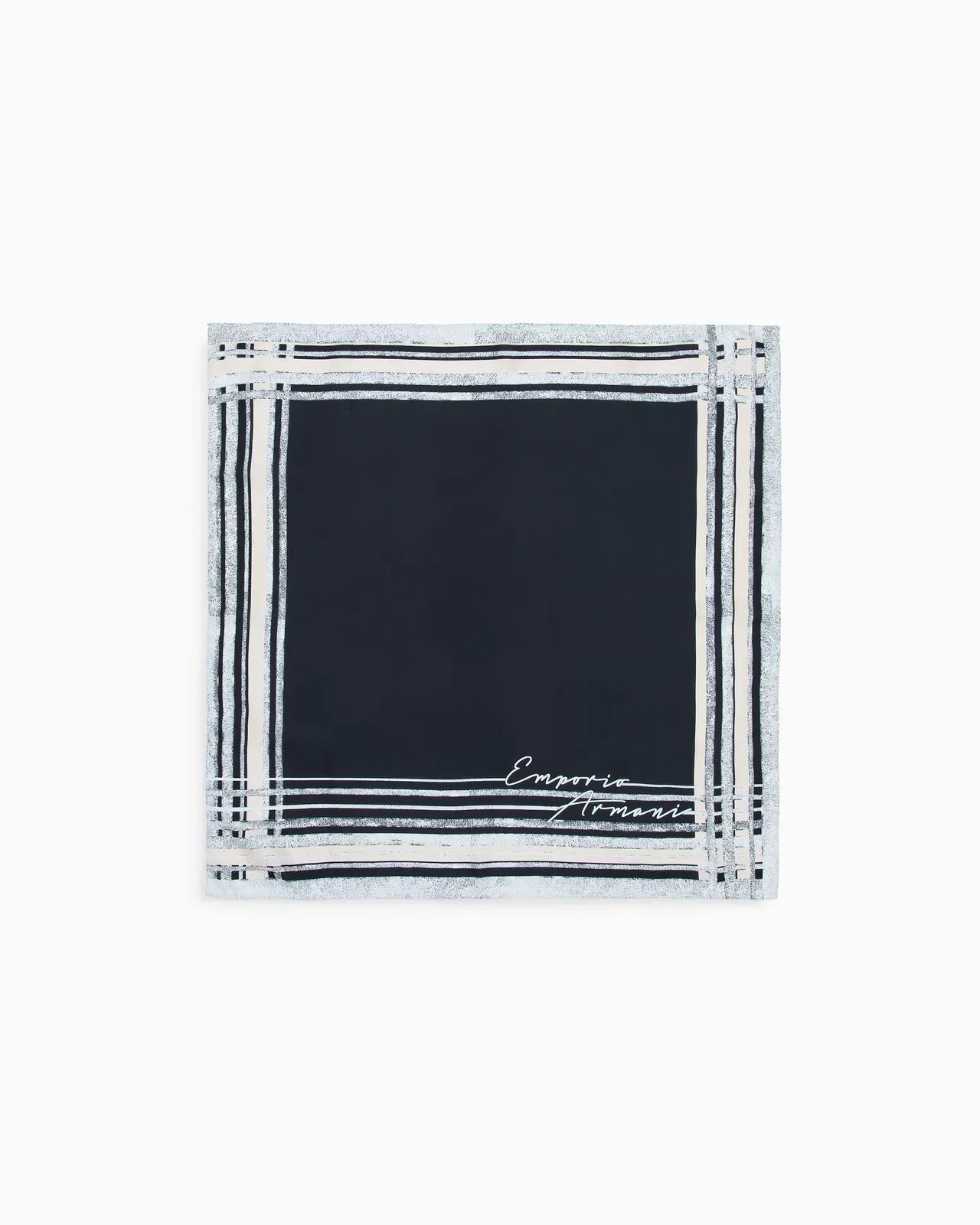 Emporio Armani Pure silk foulard with a frame print