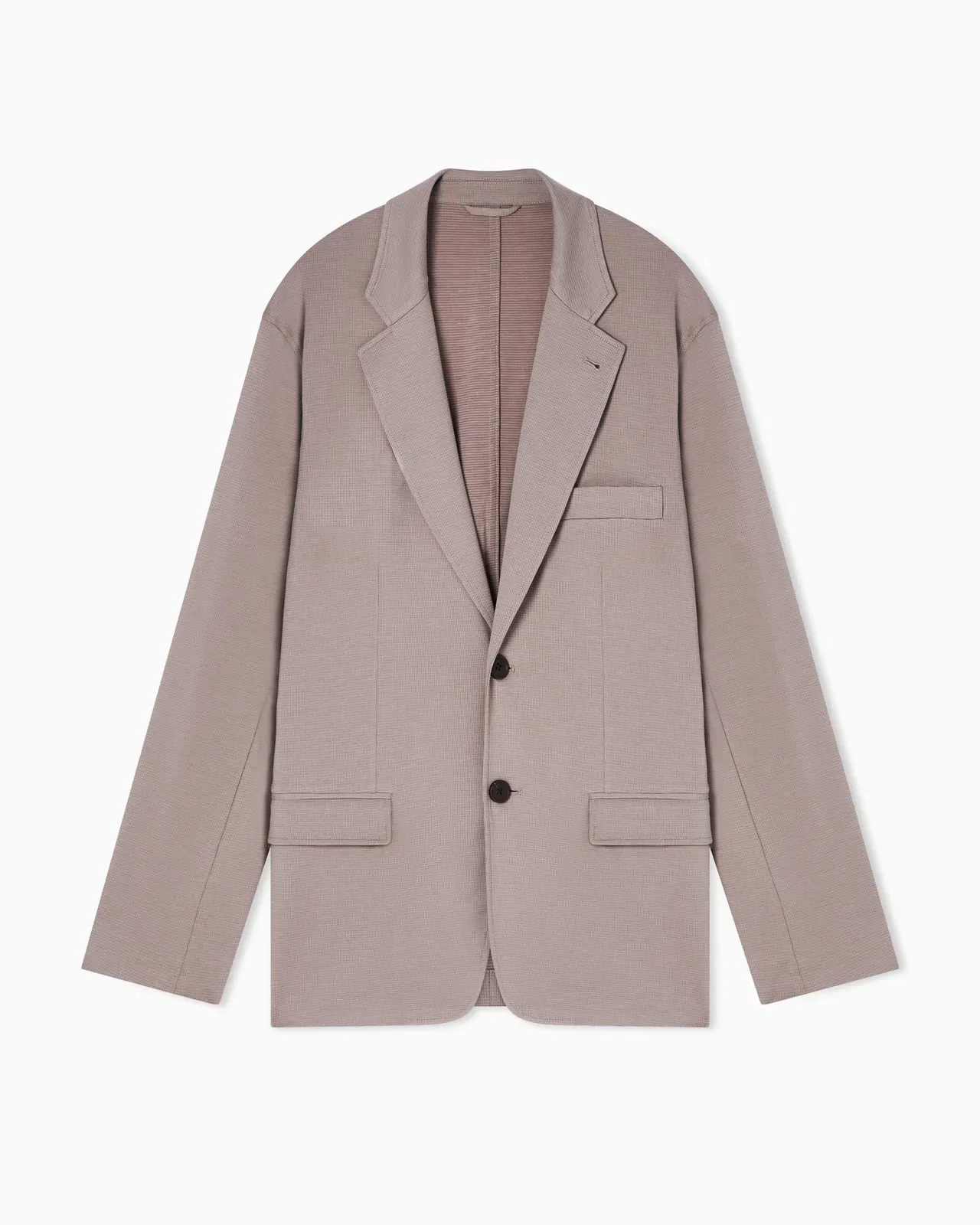 Emporio Armani Single-breasted jacket in waffle-effect armure fabric