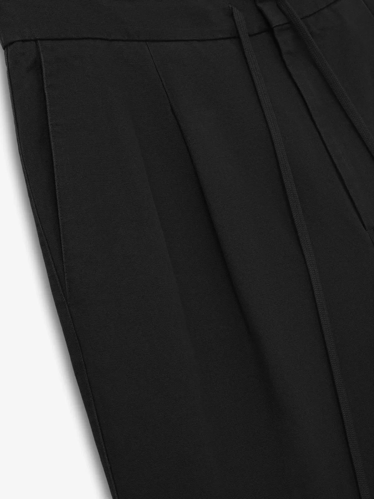 Essentials Cotton Canvas Pleat Front Pant Vintage Black