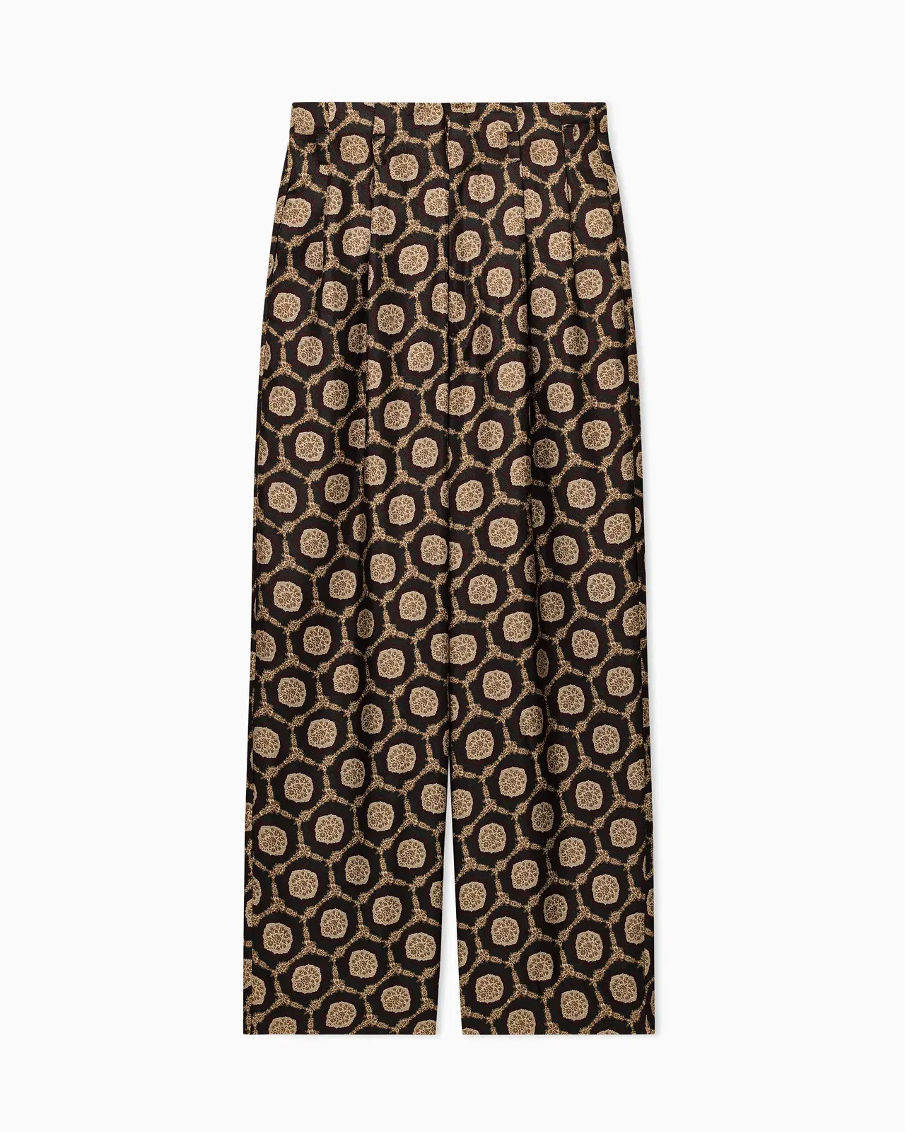 Emporio Armani Silk trousers with all-over print