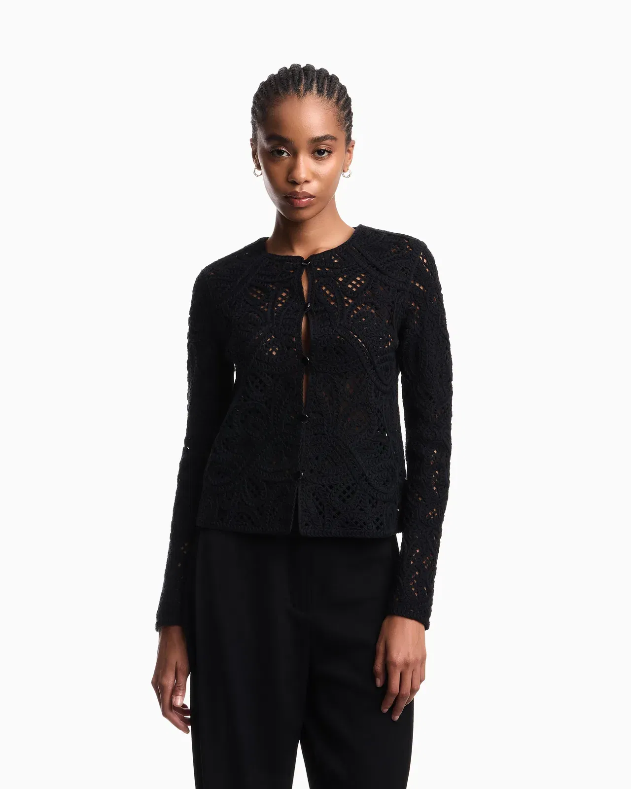 Emporio Armani Jacket in macramé-effect Cornely embroidered fabric