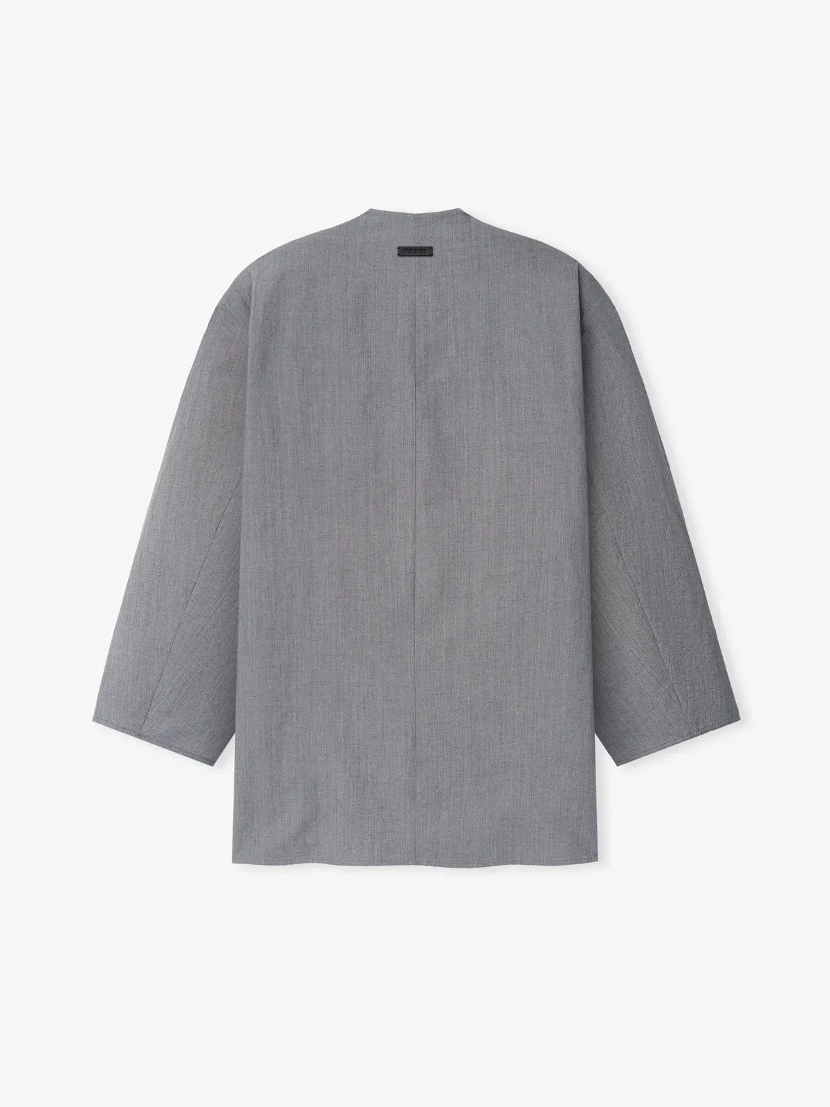 Essentials Wool Linen Collarless Sport Jacket Metallic Grey