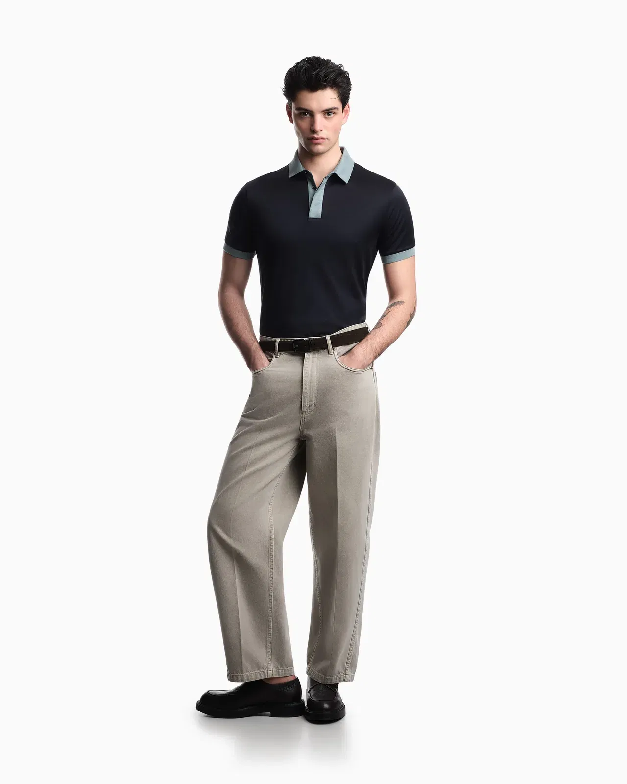Emporio Armani Lyocell-blend jersey polo shirt