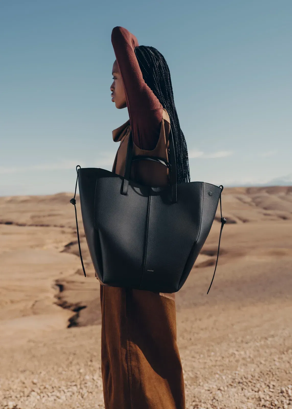 Polene Cyme Tote Textured Black