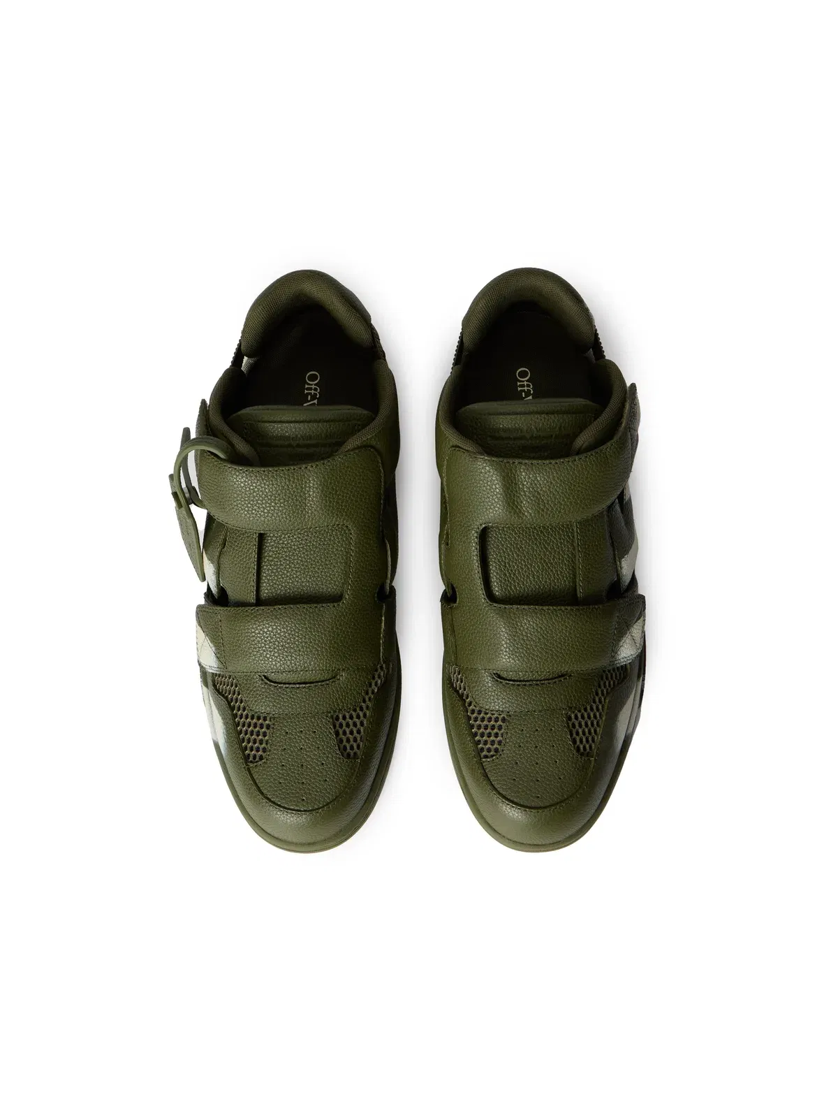 Off-White Out Of Office Striped Sandals Green