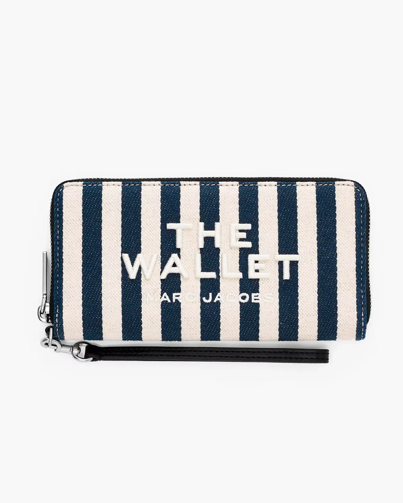 Marc Jacobs The Stripe Canvas Continental Wallet Blue Sea Multi