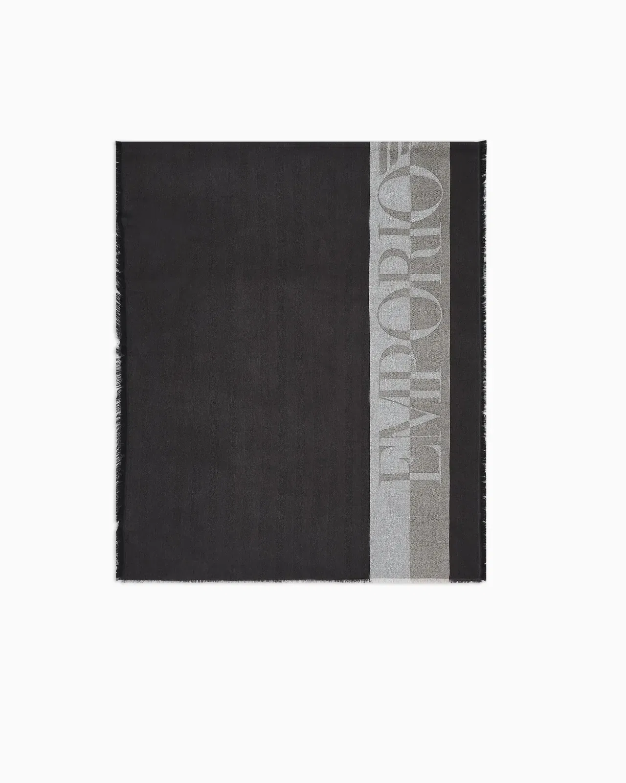 Emporio Armani Striped scarf with oversized logo