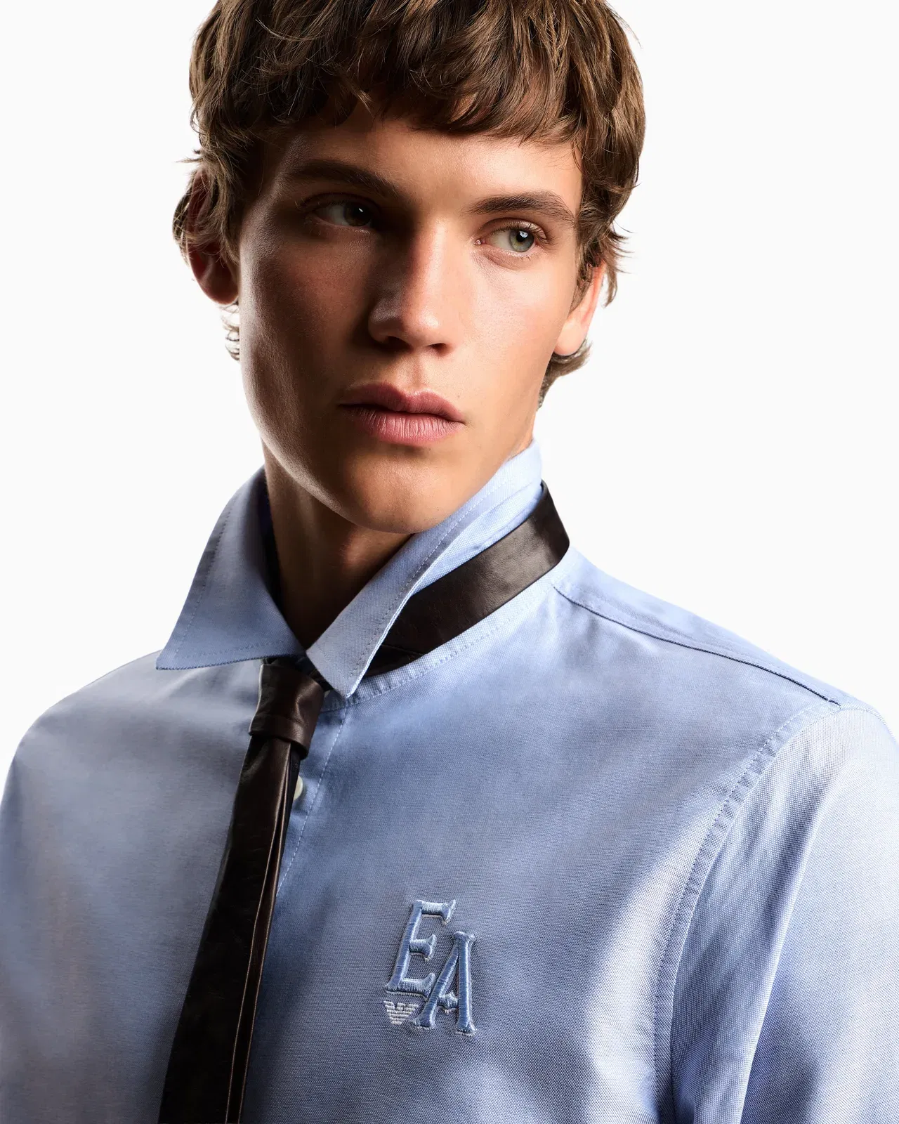 Emporio Armani Eagle Club cotton Oxford shirt with embroidery