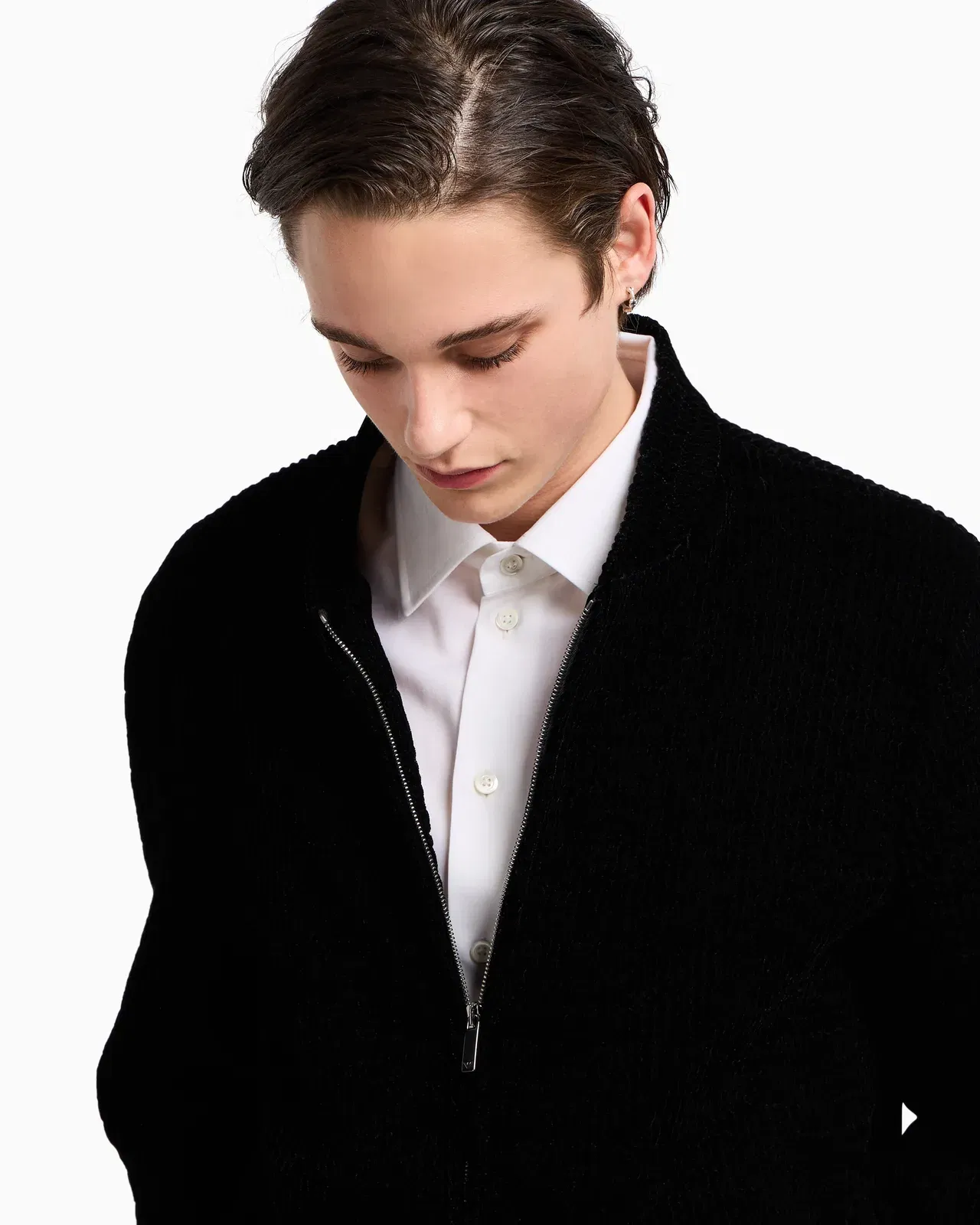 Emporio Armani Icon quilted stretch velvet blouson