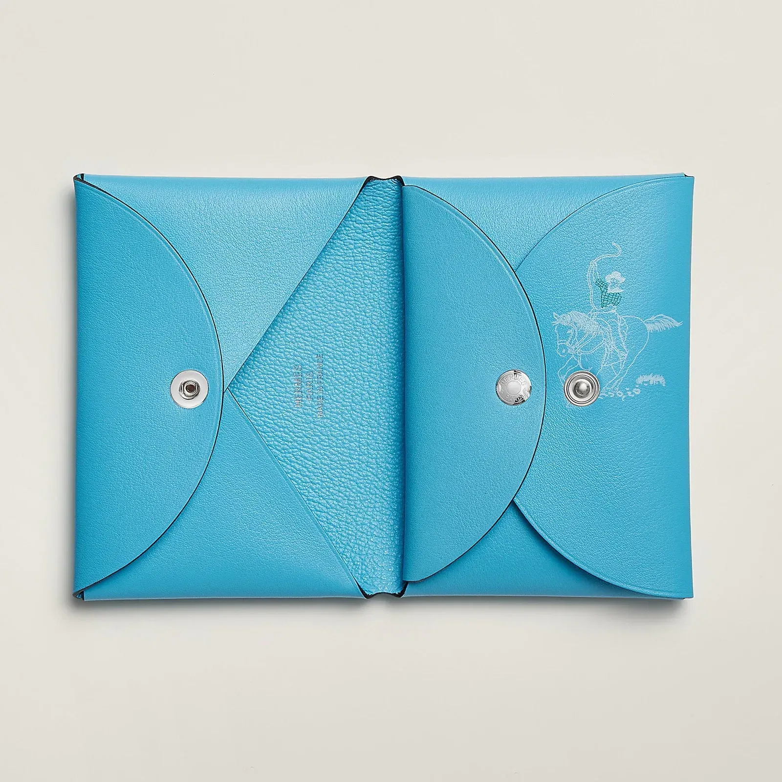 Hermes Calvi Duo Compact Card Holder Jaune Citron
