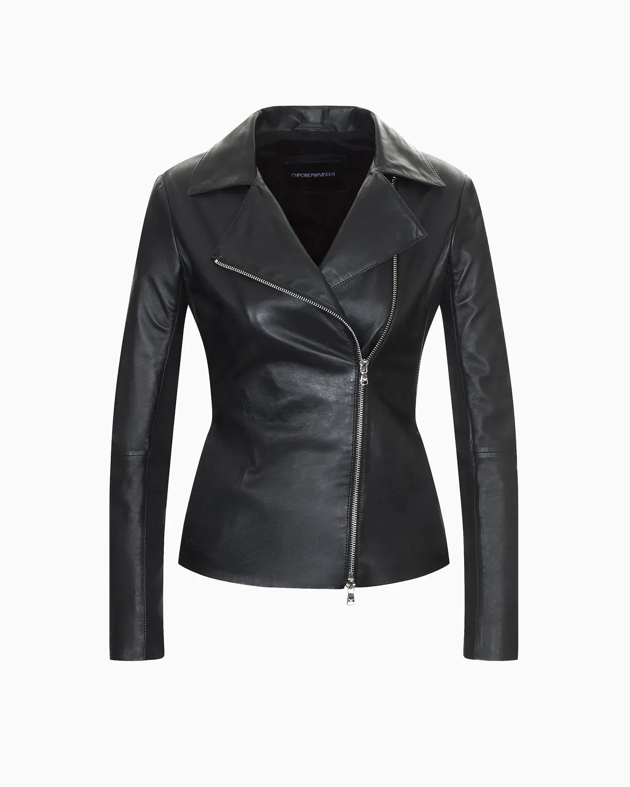 Emporio Armani Jersey insert jacket in nappa biker style Essential