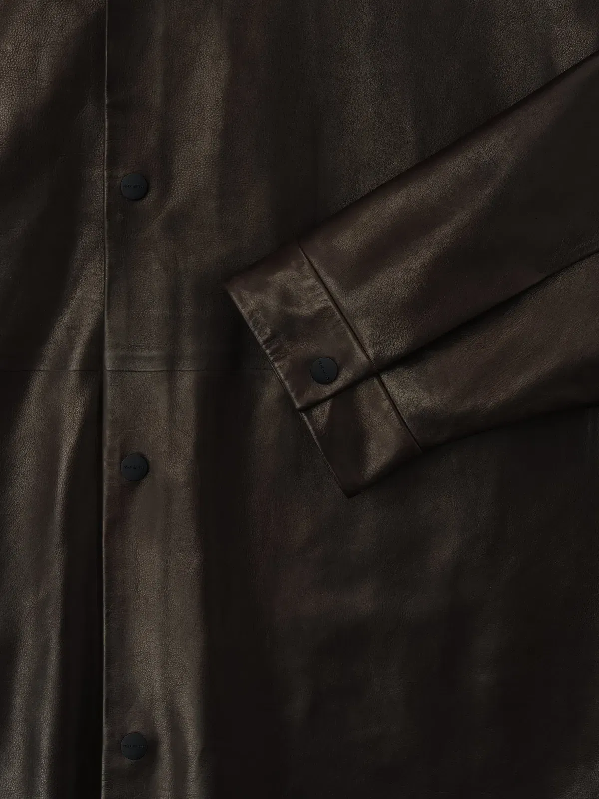 Essentials Leather Relaxed Shirt Dark Brown