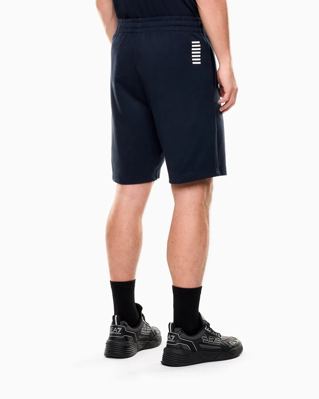EA7 Side pocket shorts in cotton with drawstring Core Identity