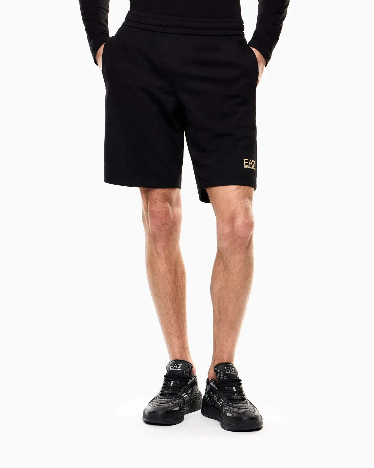 EA7 Side pocket shorts in cotton with drawstring Core Identity