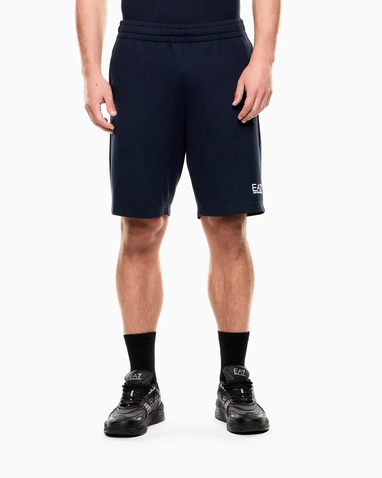 EA7 Side pocket shorts in cotton with drawstring Core Identity