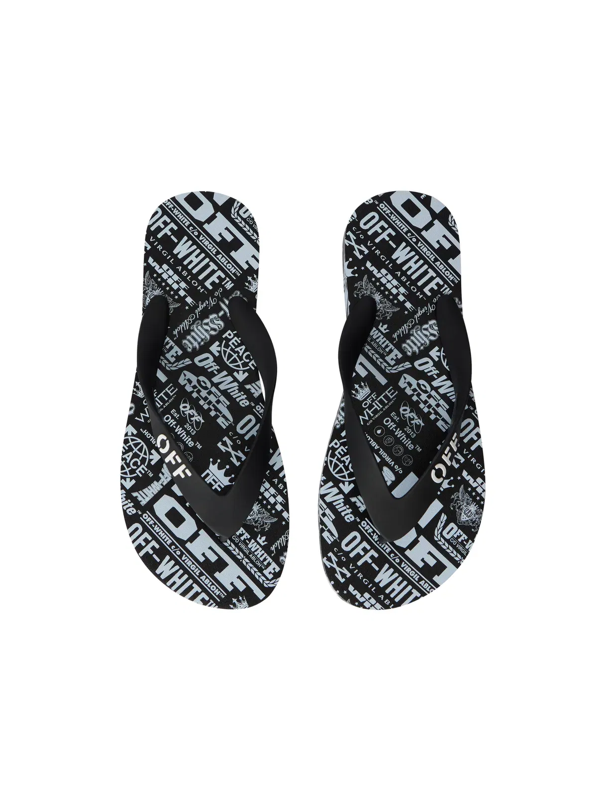 Off-White Off Stamp Flip Flops White