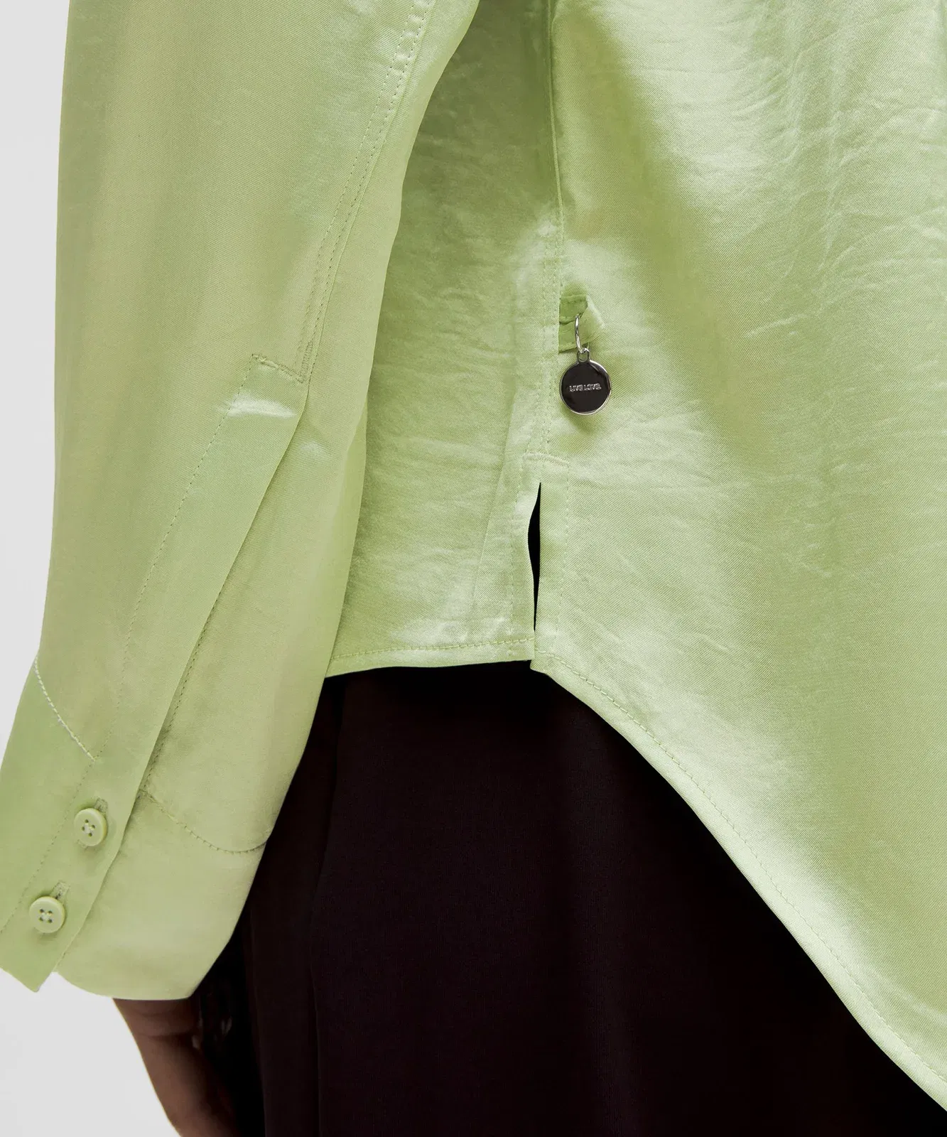 Lululemon Women's Logo Charm Satin Collared Long-Sleeve Shirt