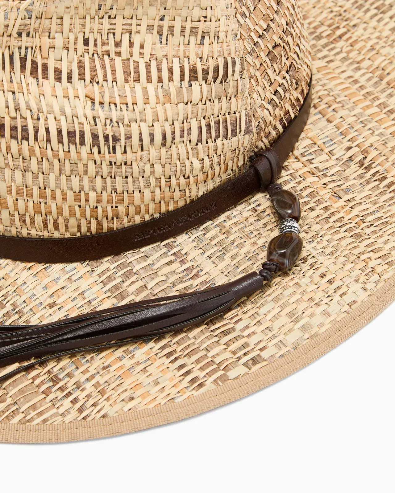 Emporio Armani Woven raffia hat