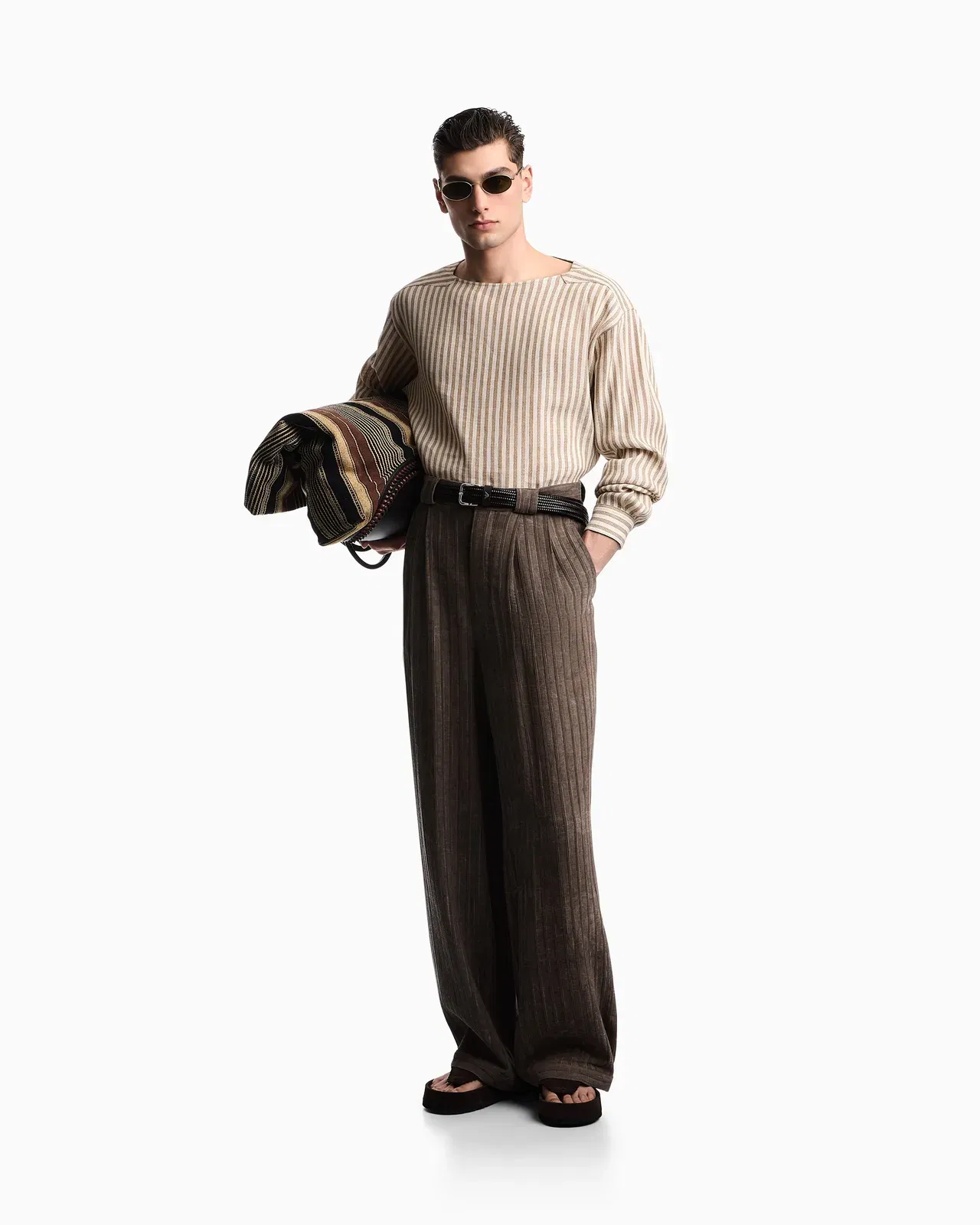 Emporio Armani Jute-effect linen jumper
