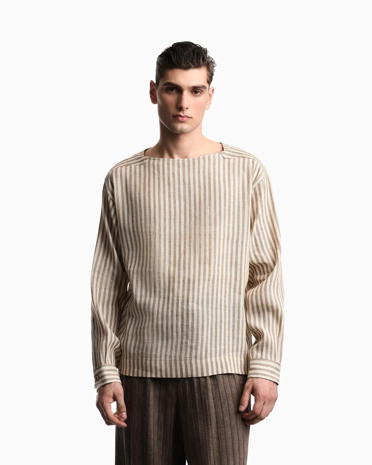 Emporio Armani Jute-effect linen jumper