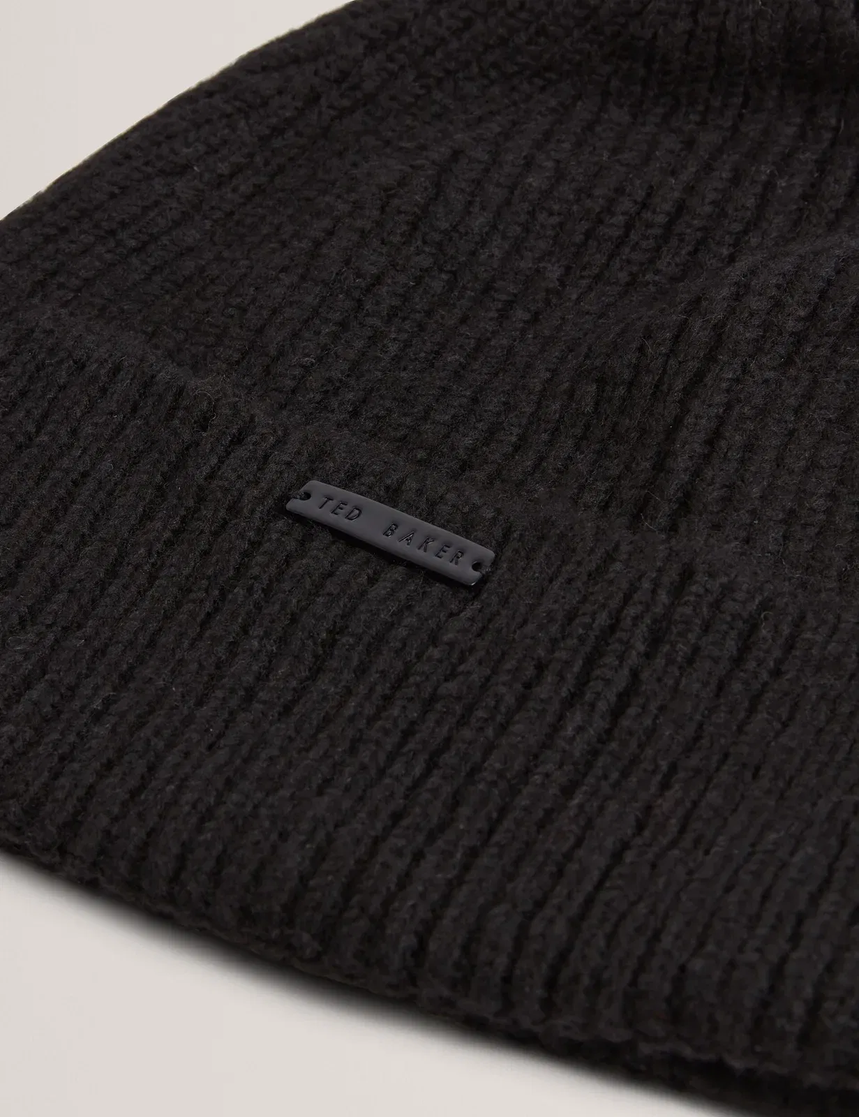 Ted Baker Lidiaas Wool Blend Ribbed Knit Beanie Hat In Black Women's