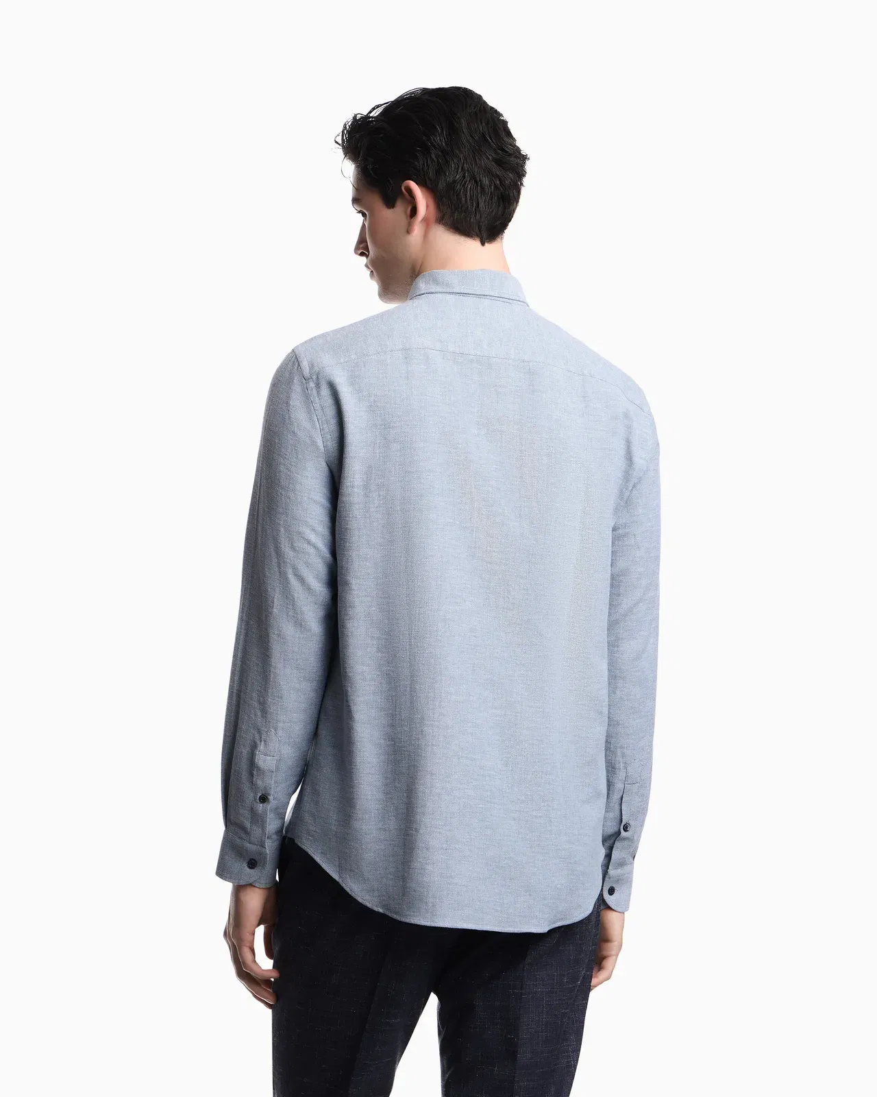 Emporio Armani Textured linen blend shirt