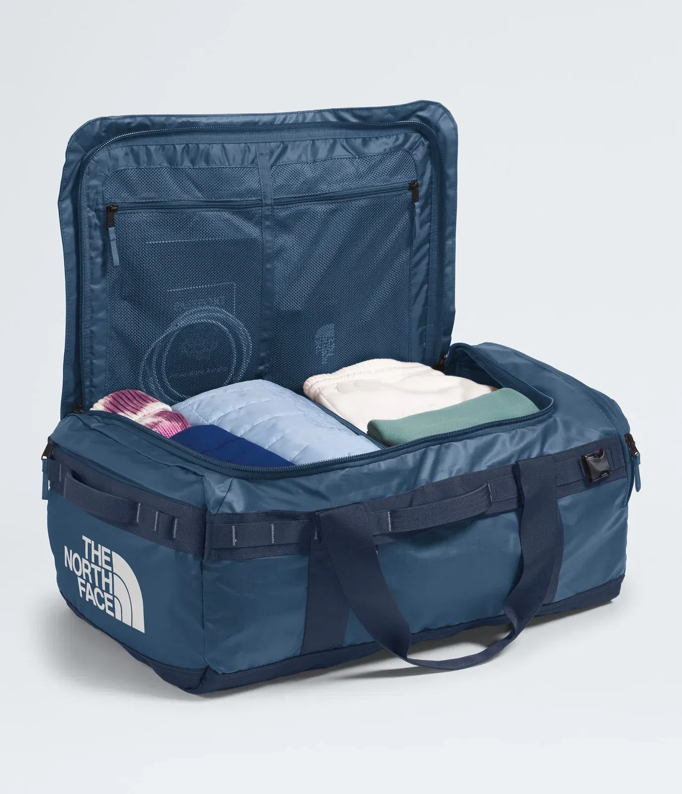 The North Face Base Camp™ Voyager Duffel—62L Shady Blue