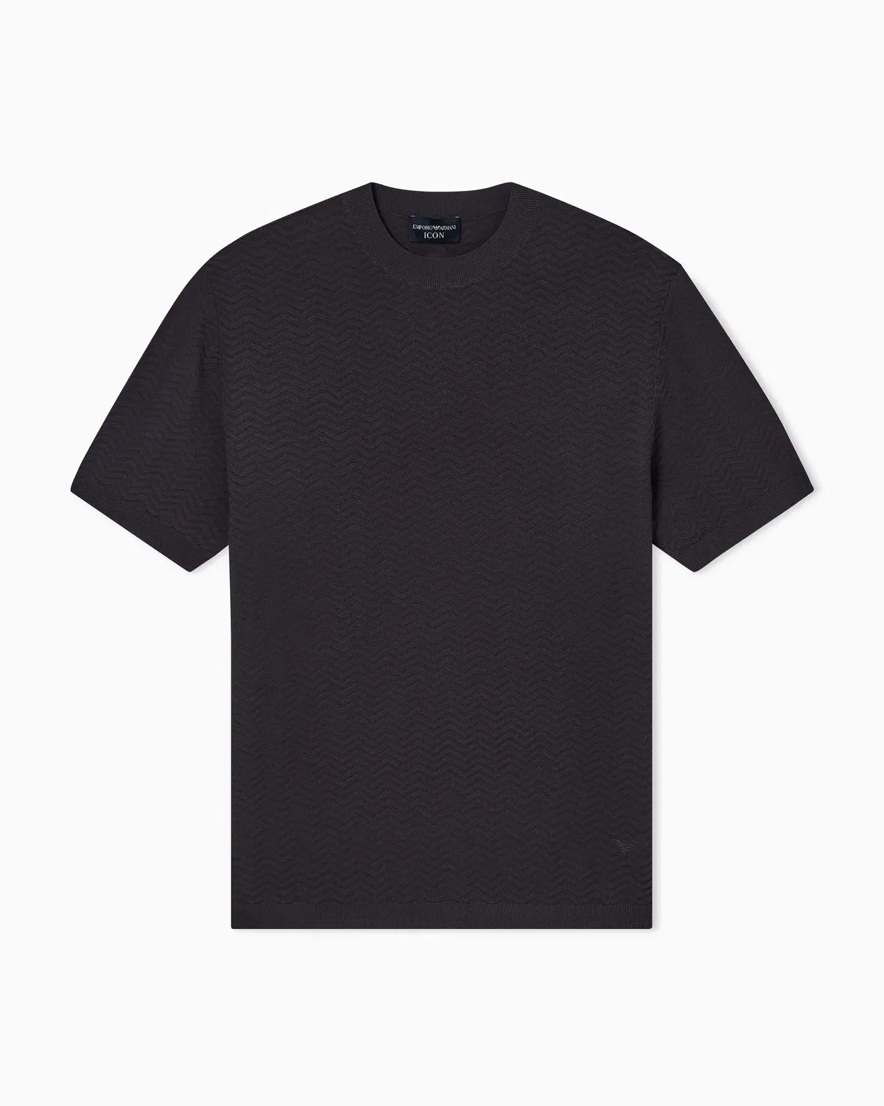Emporio Armani Icon viscose-blend chevron-stitch jumper