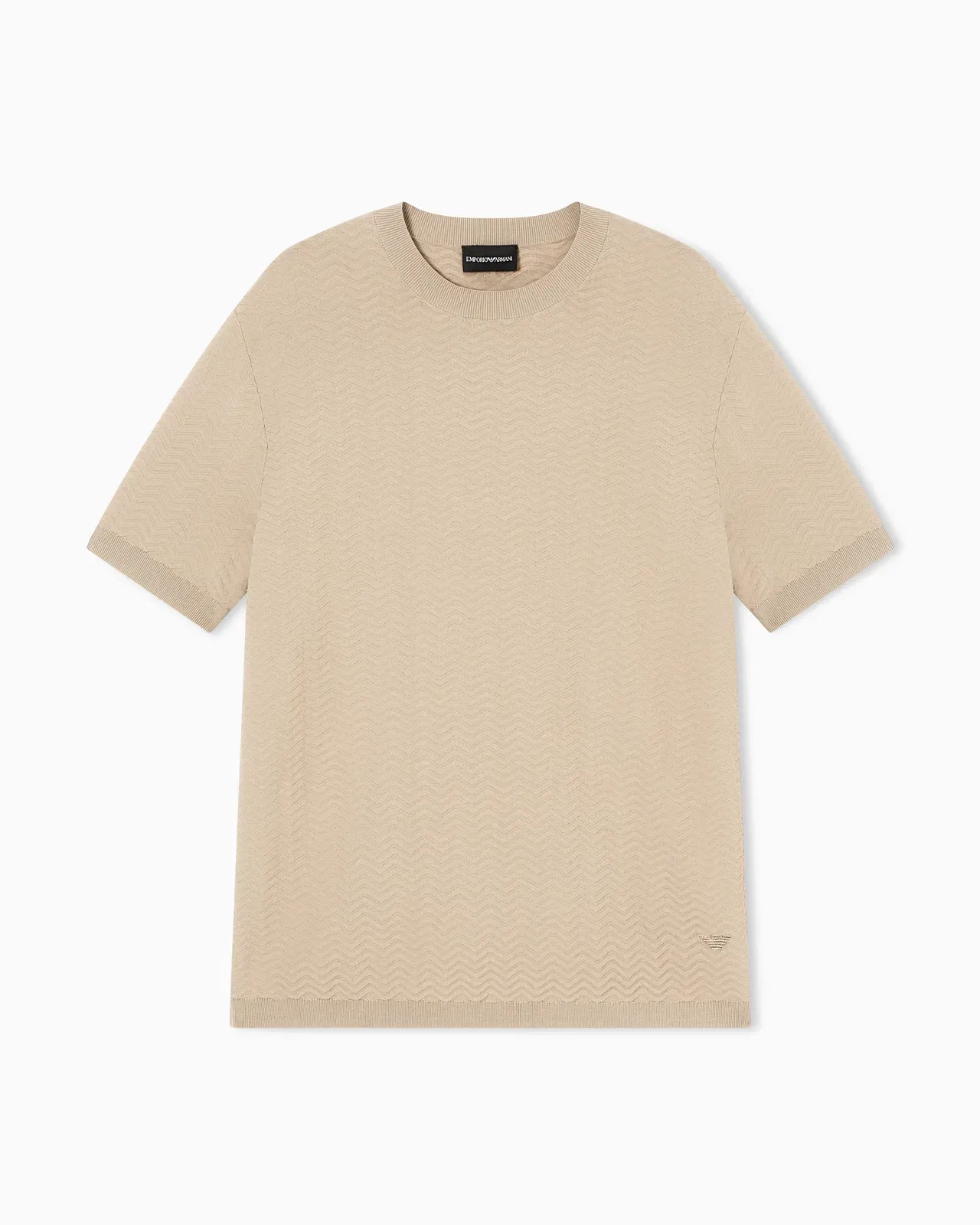 Emporio Armani Icon viscose-blend chevron-stitch jumper