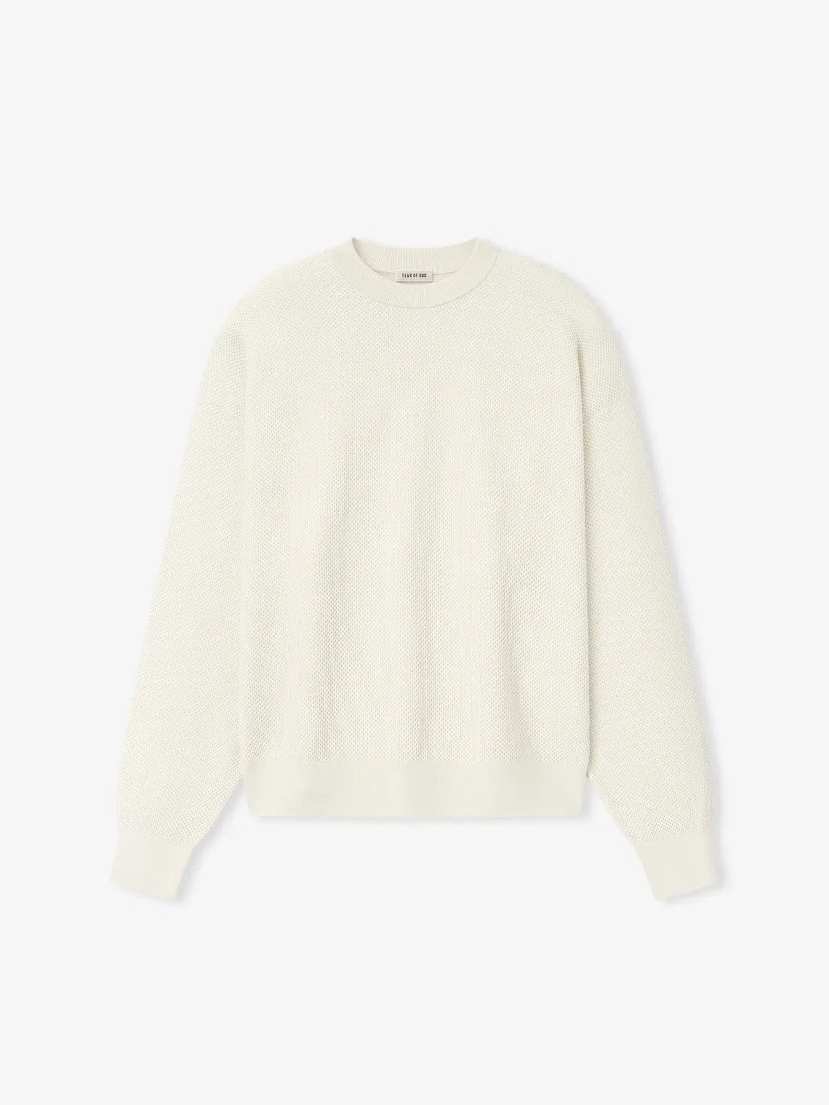 Essentials Wool Cotton Sport Mesh Knit Sweater Cream