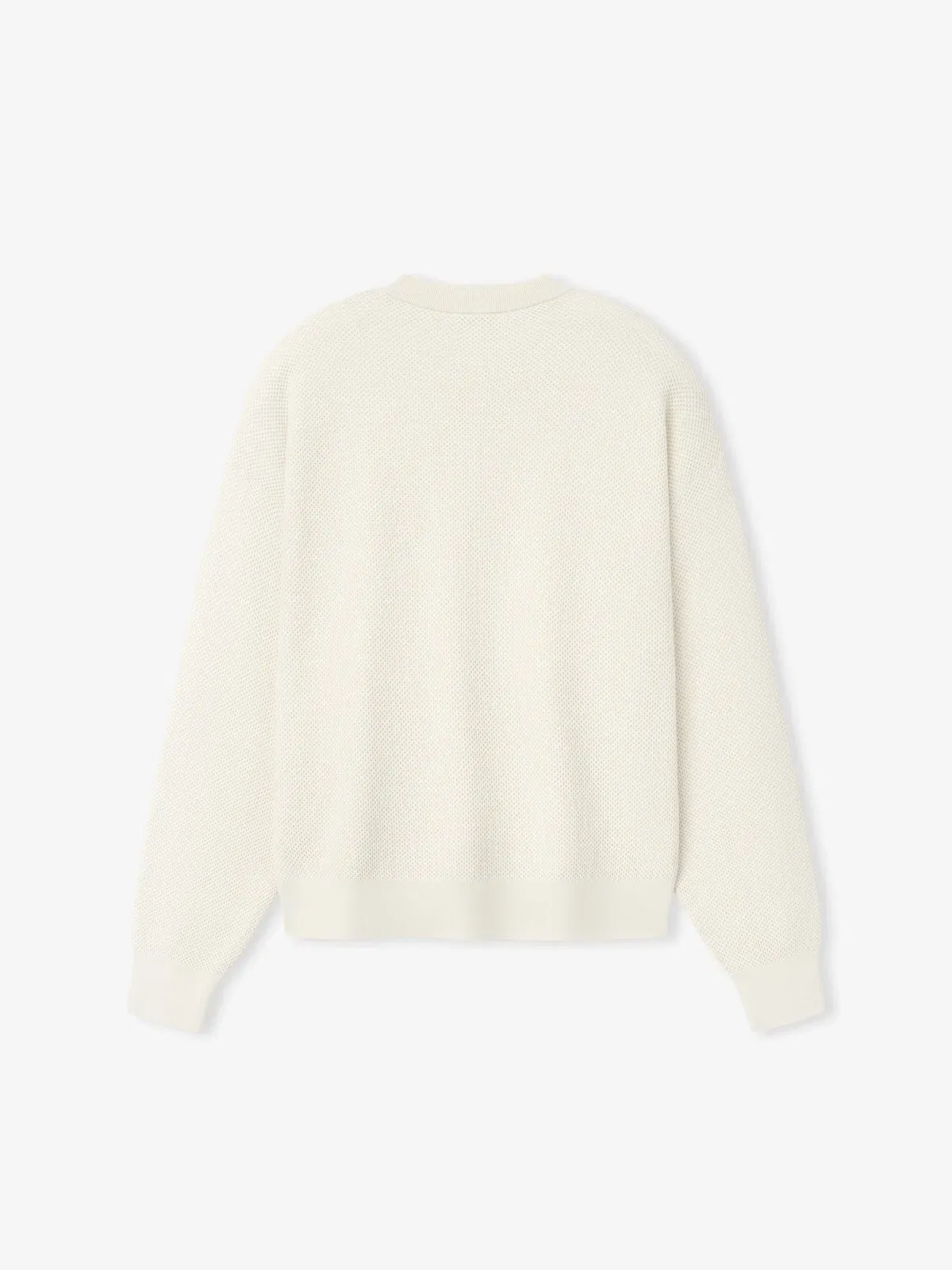 Essentials Wool Cotton Sport Mesh Knit Sweater Cream