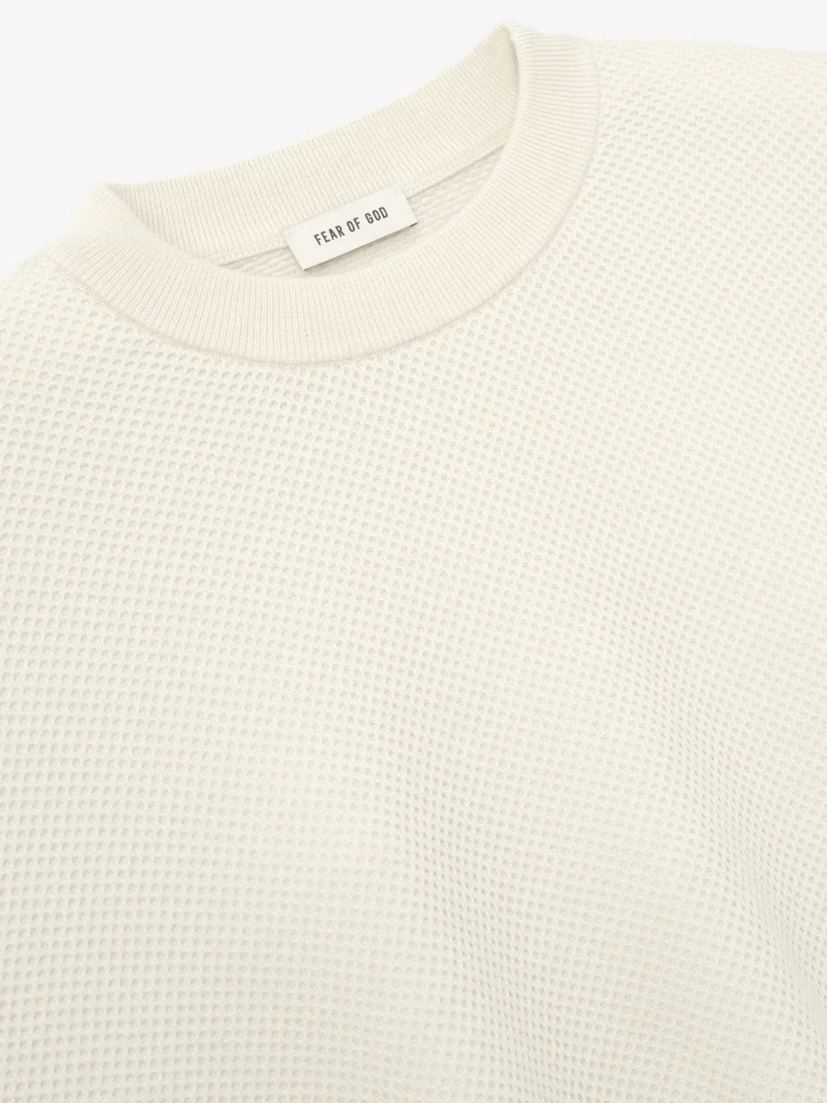 Essentials Wool Cotton Sport Mesh Knit Sweater Cream