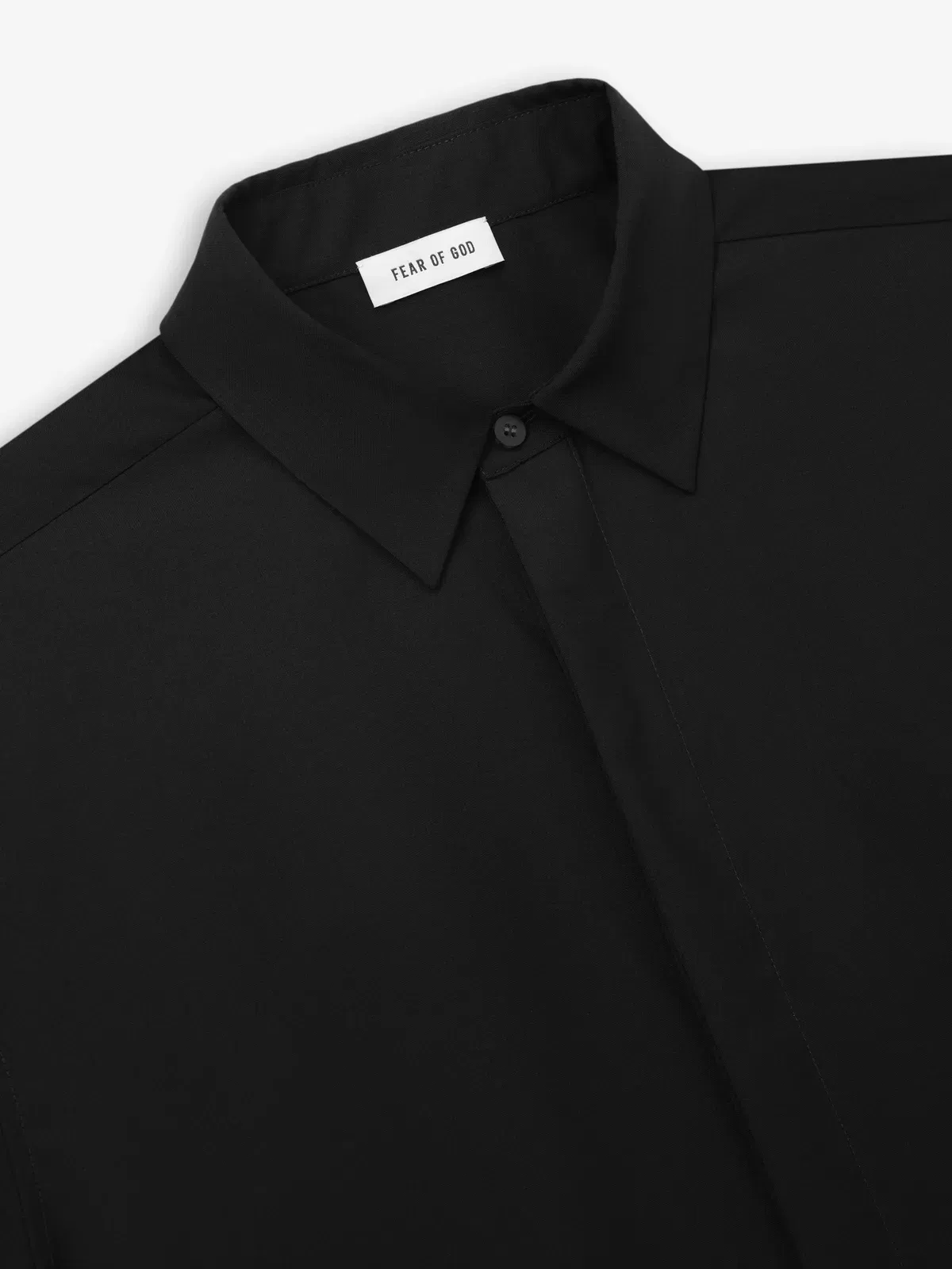 Essentials Easy Care Wool Classic Shirt Black
