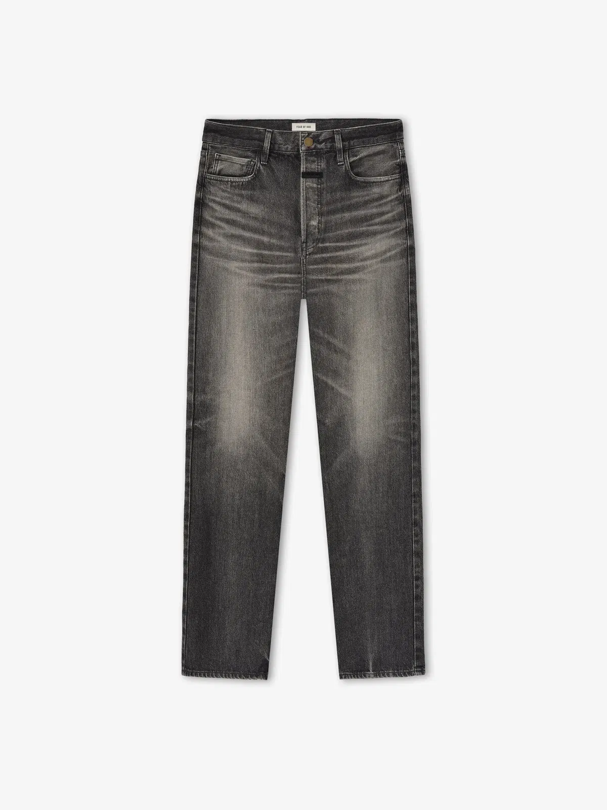 Essentials Straight 5 Pocket Jean Worn Black