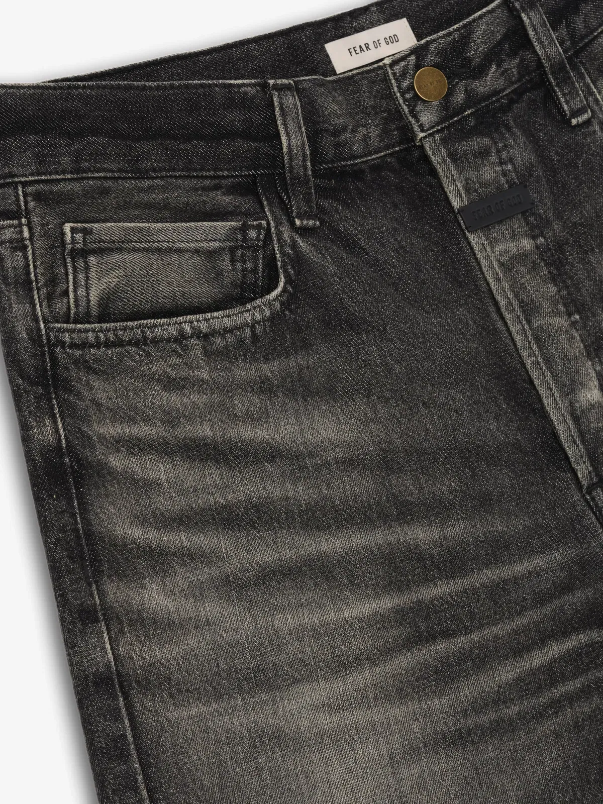 Essentials Straight 5 Pocket Jean Worn Black