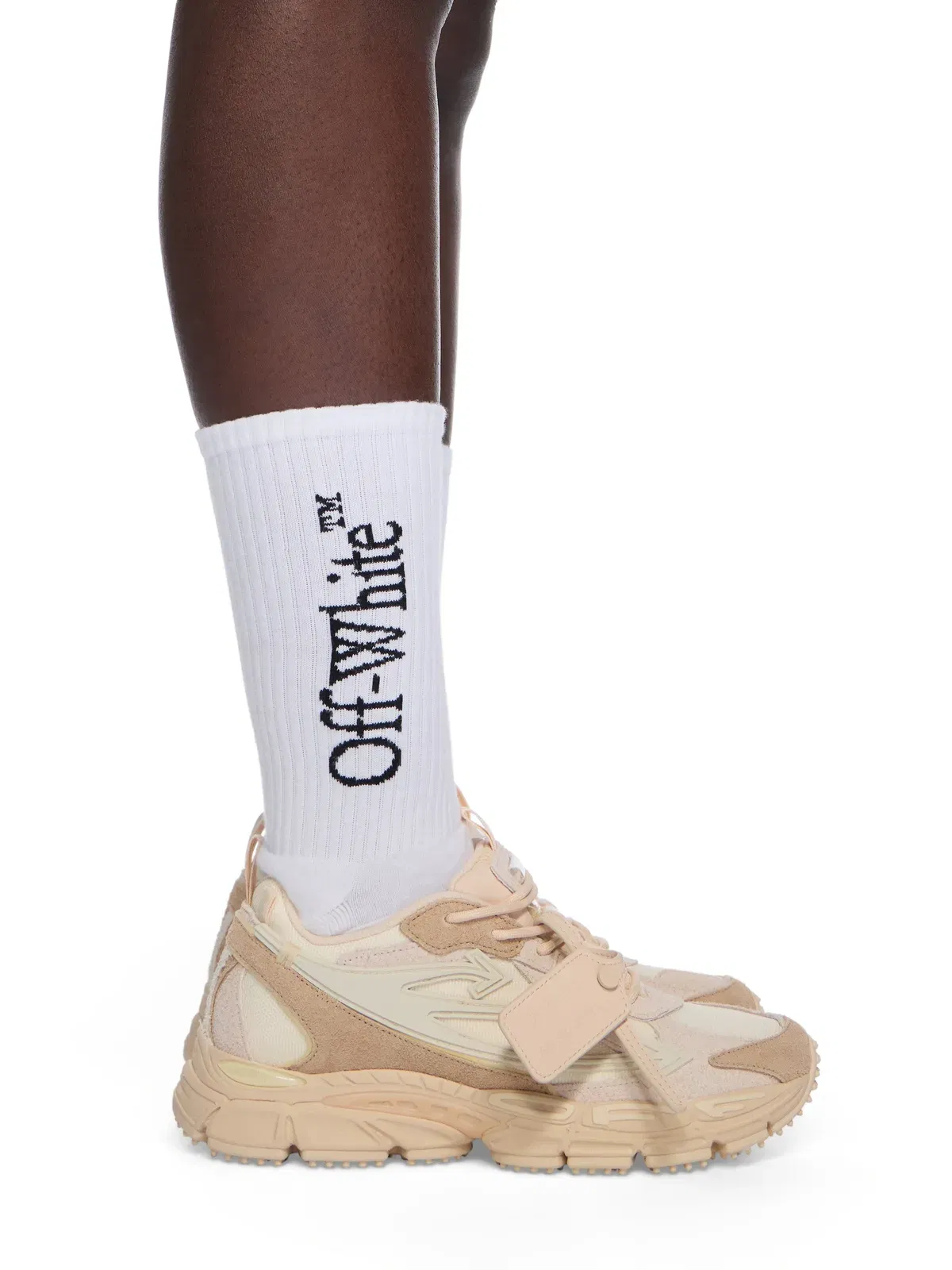 Off-White Be Right Back Suede Sneakers Womens Nude