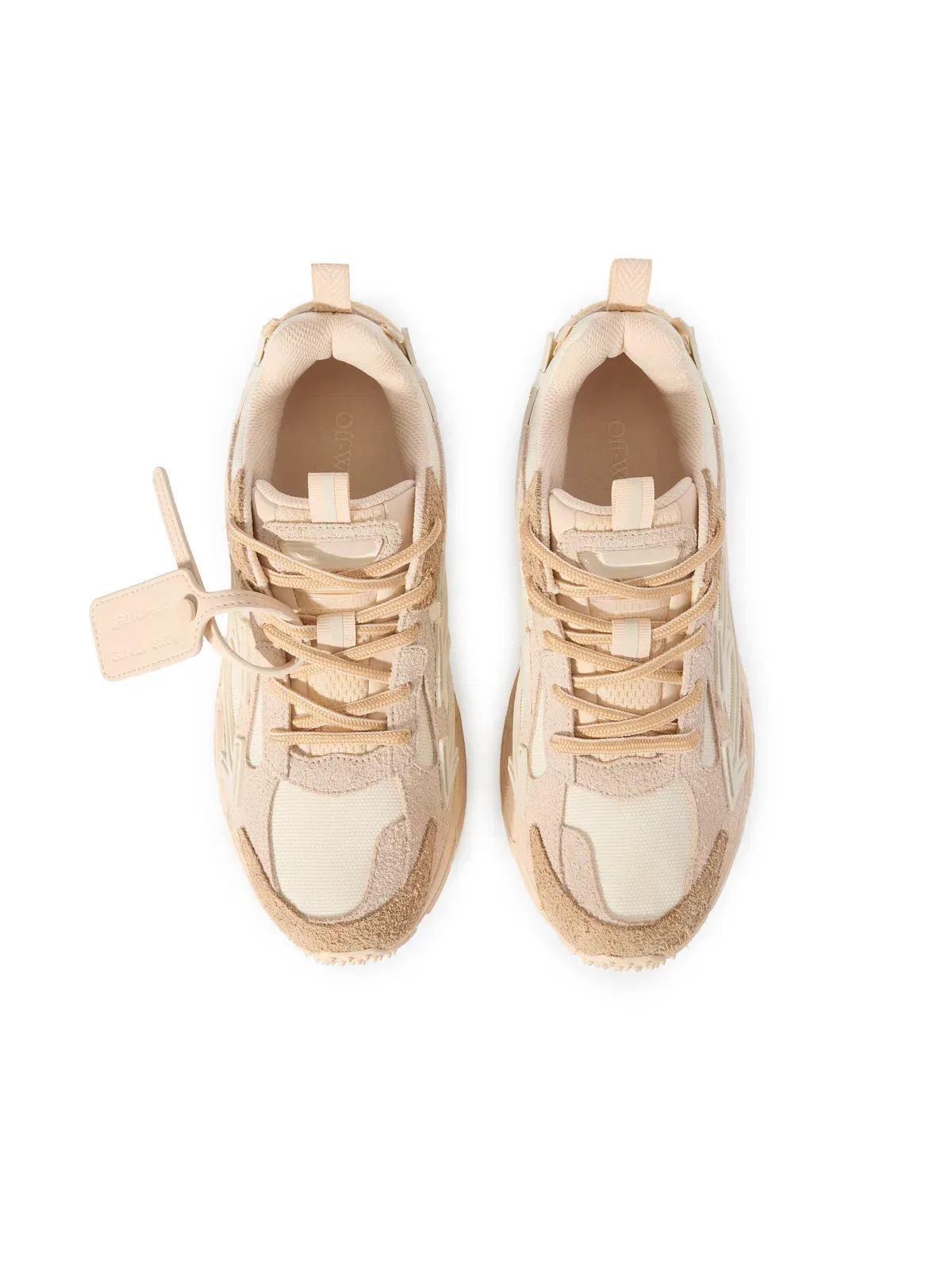 Off-White Be Right Back Suede Sneakers Womens Nude