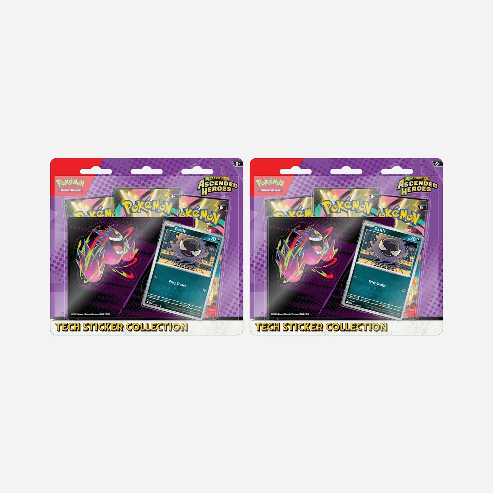 2026 Pokemon Mega Evolution Ascended Heroes Gastly Tech Sticker Collection 2X Lot