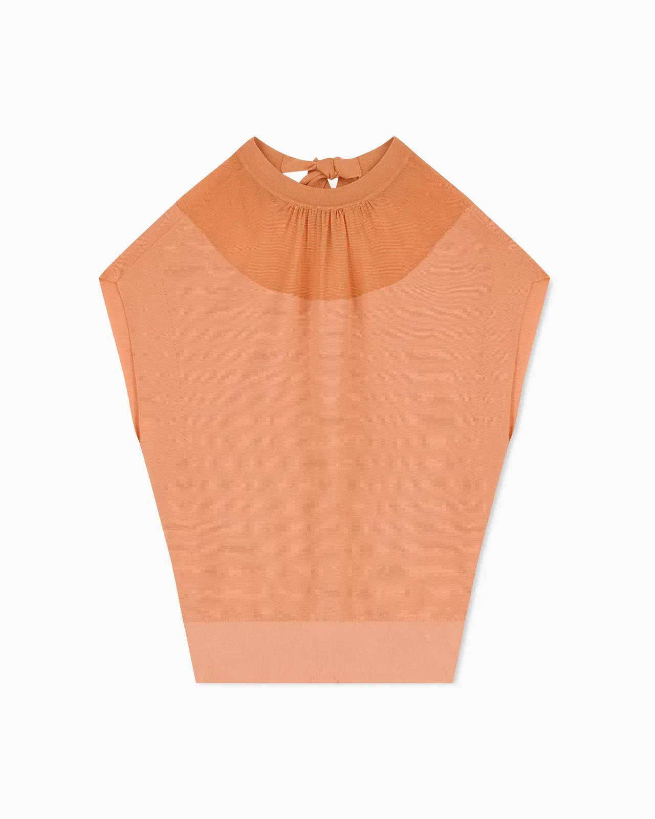 Emporio Armani Links stitch Lyocell-blend jumper with yoke