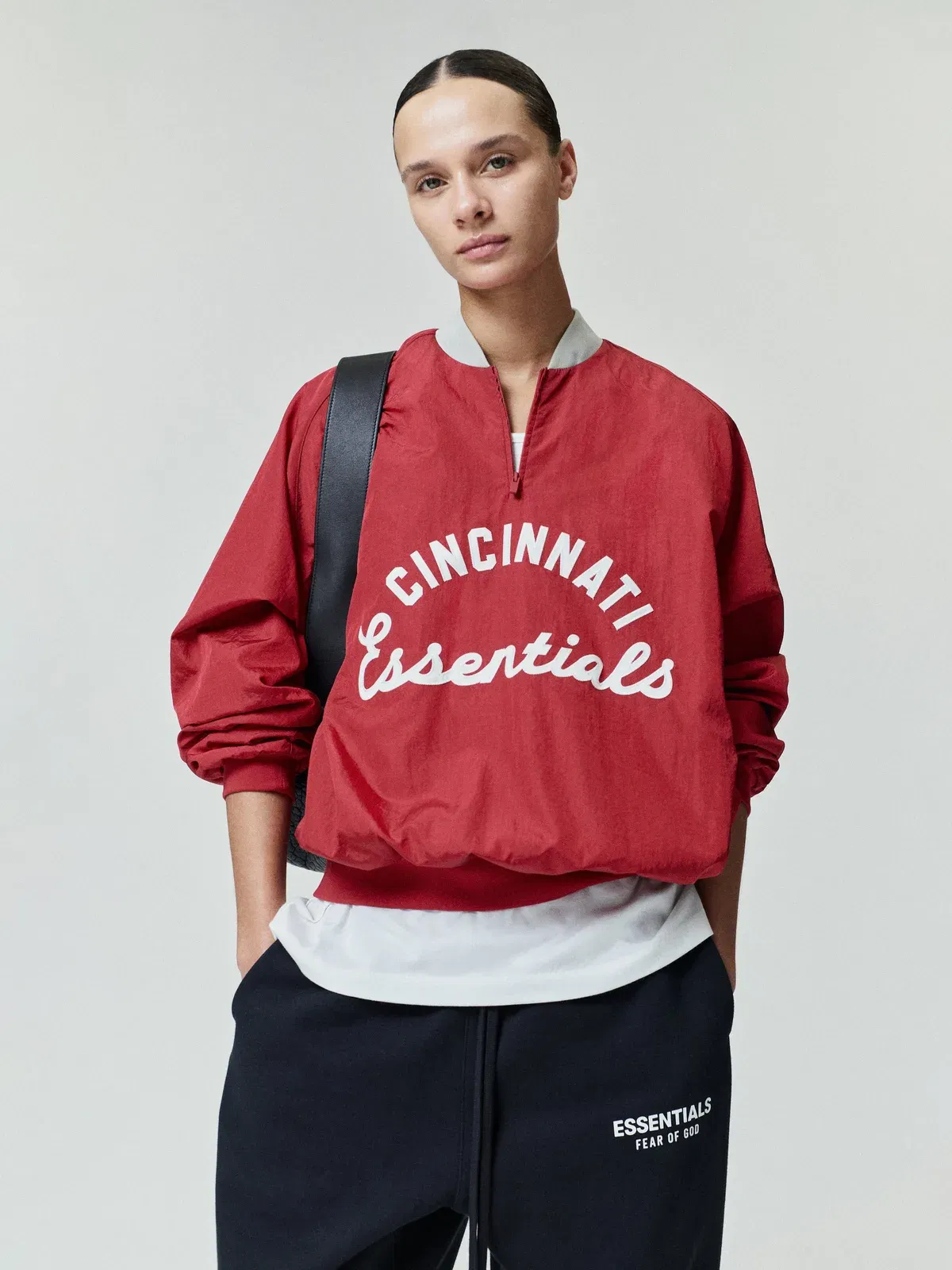 Essentials Reds Half Zip Pullover Stone Red/ Seal Rib