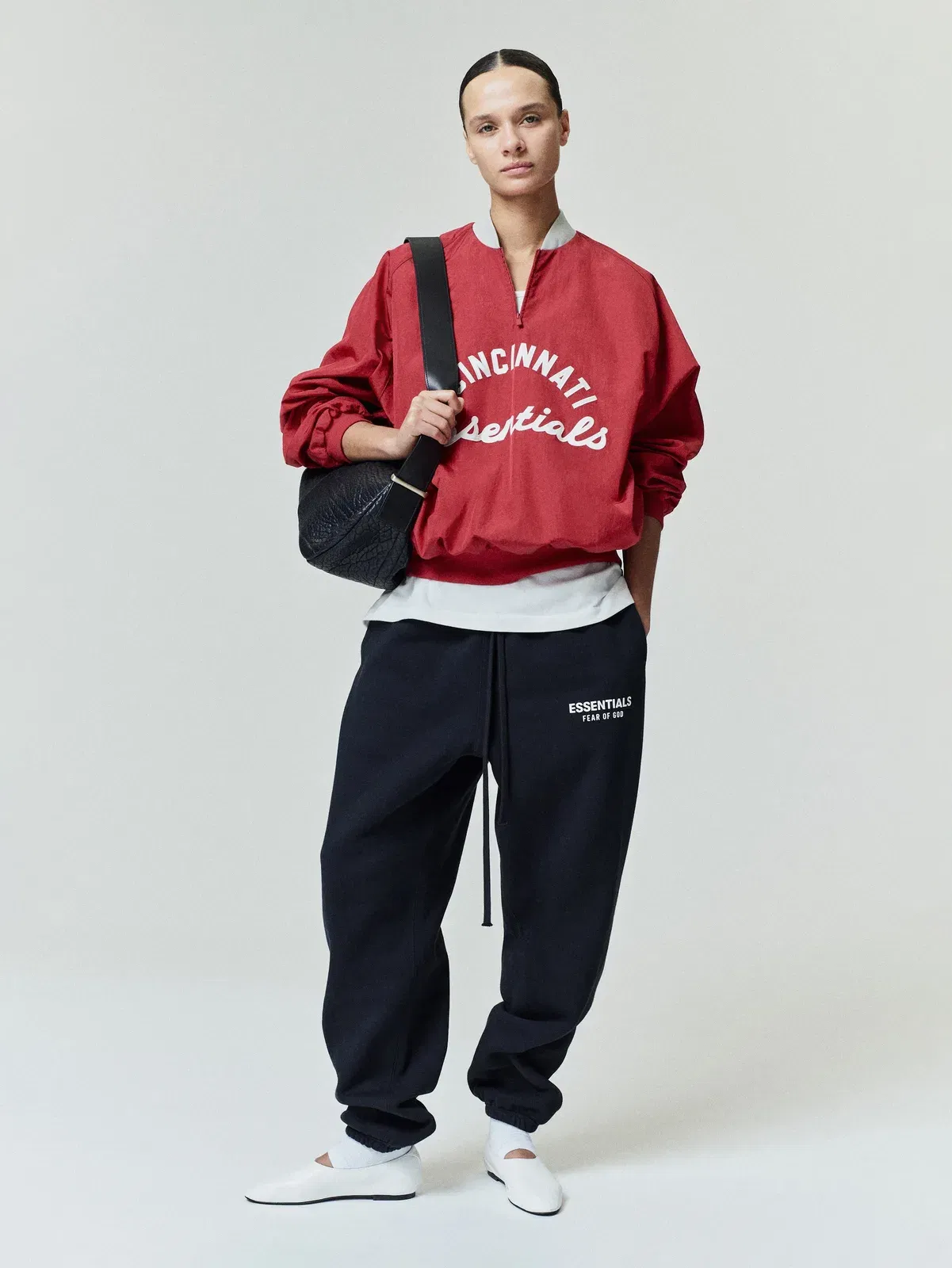 Essentials Reds Half Zip Pullover Stone Red/ Seal Rib