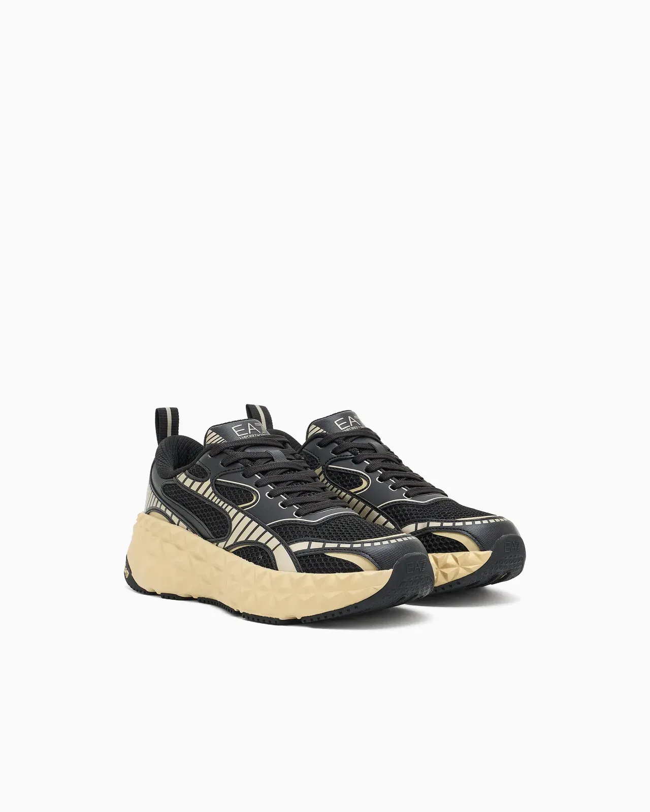 Ea7 Ultimate Tech Sneaker In Mesh With Thick Sole Kobra Tech Gold