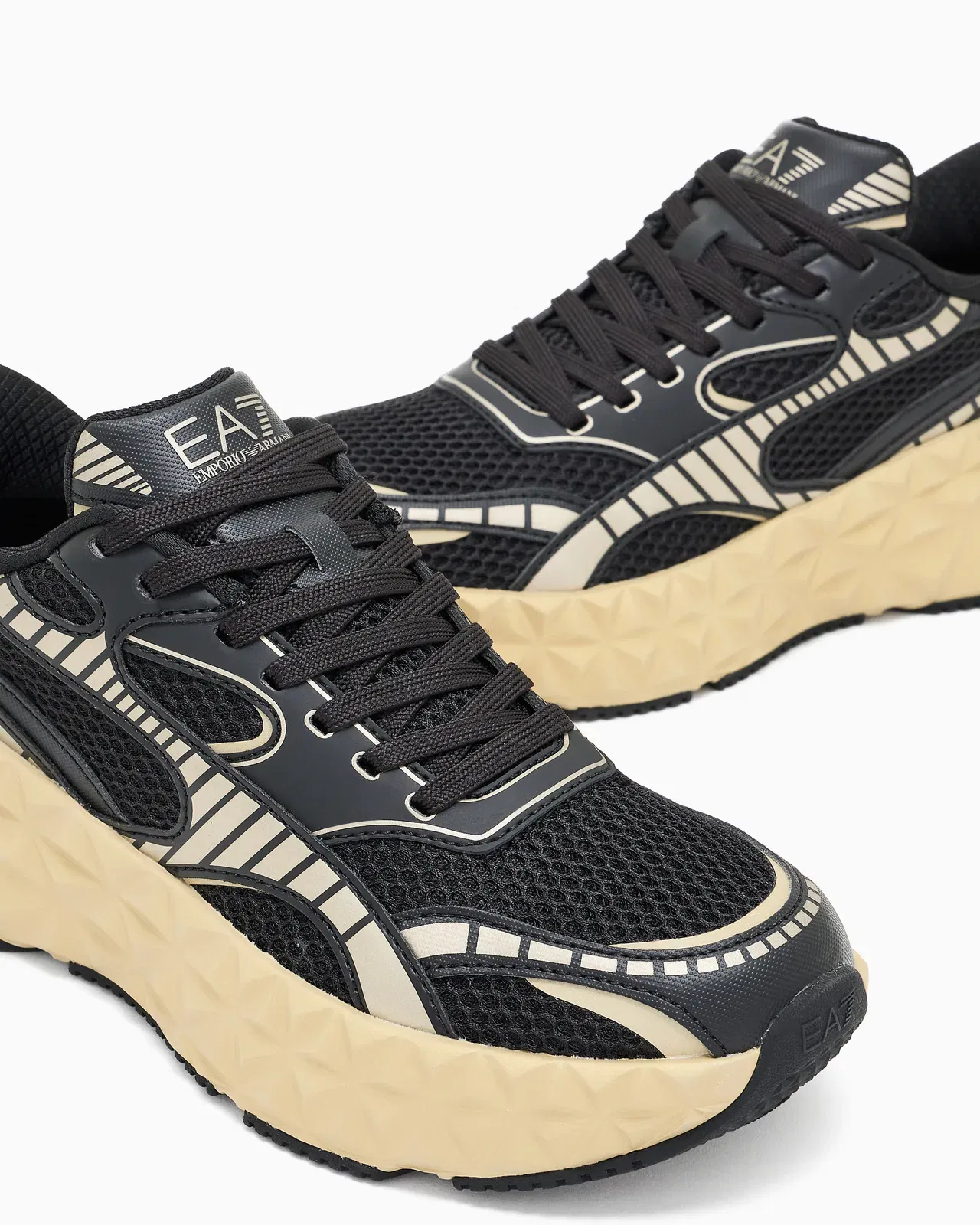 Ea7 Ultimate Tech Sneaker In Mesh With Thick Sole Kobra Tech Gold