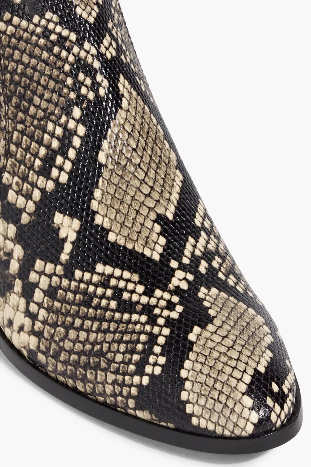 Tod's Snake-Effect Leather Ankle Boots Ivory Women's