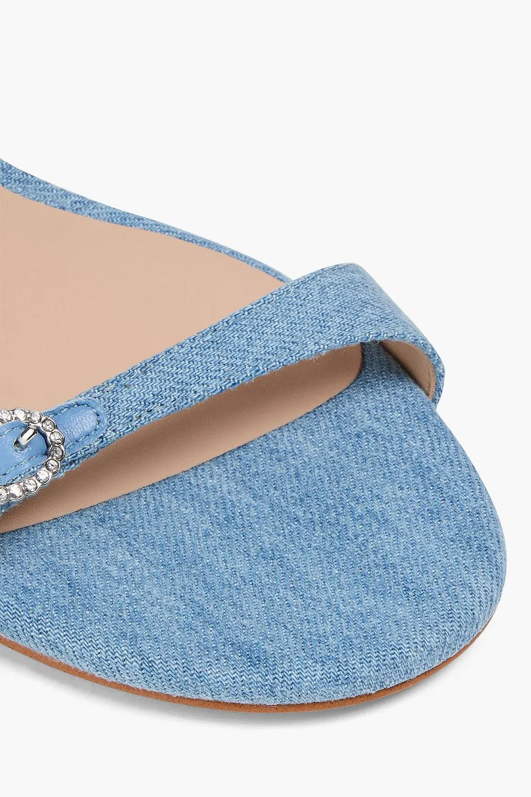 Stuart Weitzman Ginger Denim Mules Light Denim Women's