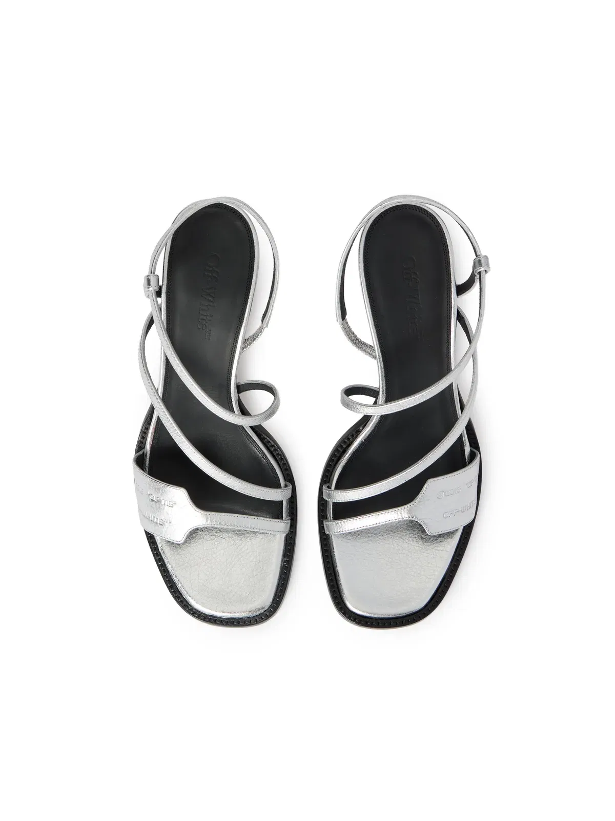 Off-White Zip Tie Loop Sandals Womens Silver