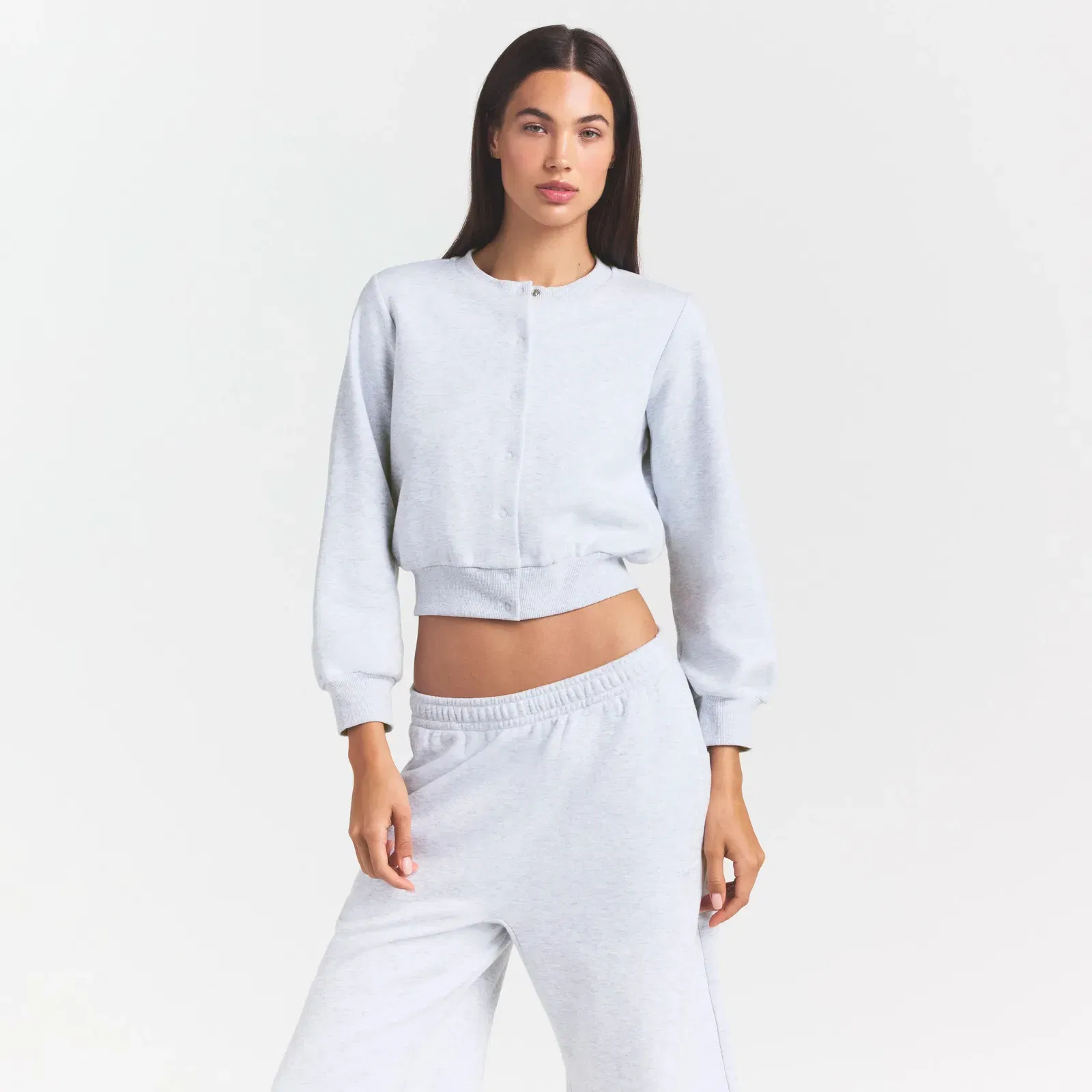 Cotton Fleece Shrunken Cardigan